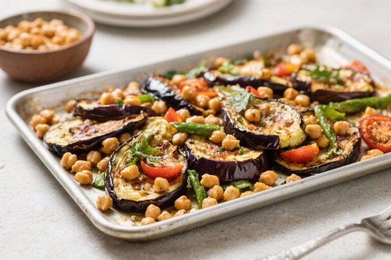 Eggplant & Chickpea Sheet Pan Dinner – Simple, Satisfying, Weeknight-Friendly