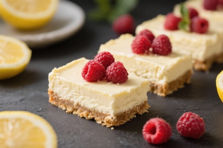 Keto Lemon Raspberry Cheesecake Bars – Bright, Creamy, and Low-Carb