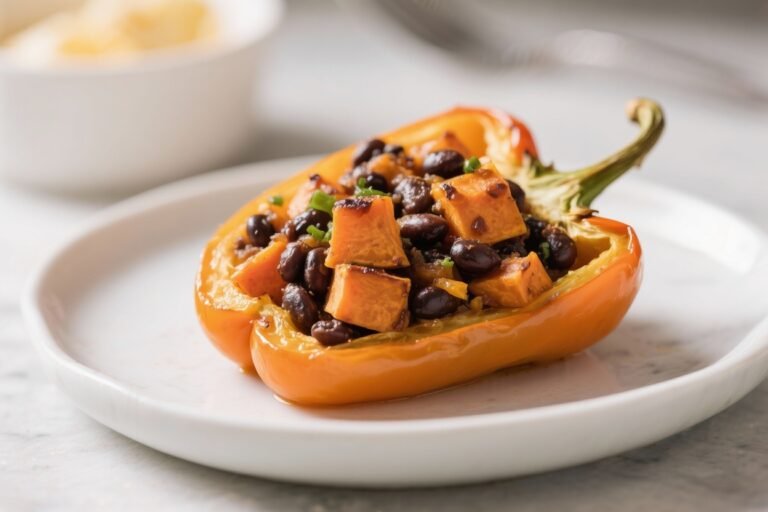 Sweet Potato & Black Bean Stuffed Peppers – Cozy, Colorful, and Satisfying