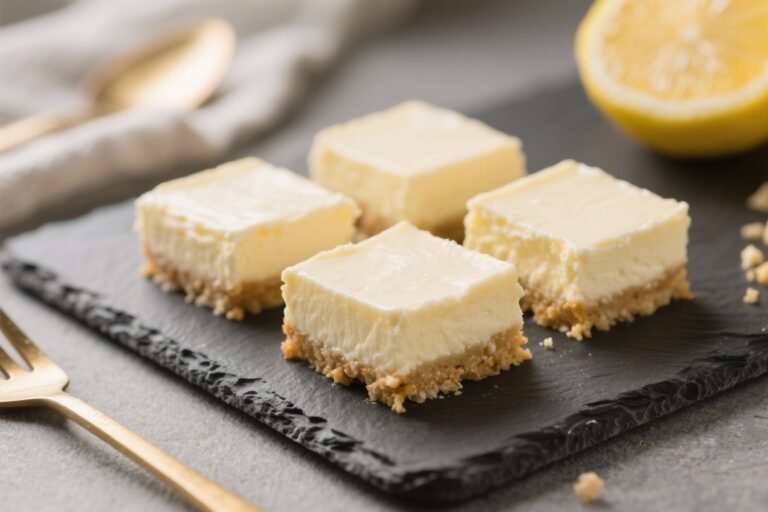 Keto Lemon Vanilla Cheesecake Squares – Bright, Creamy, and Low-Carb