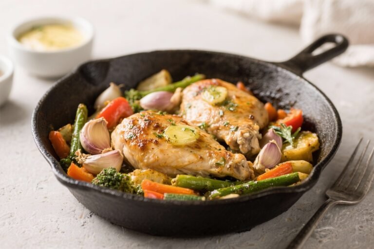 One-Pan Garlic Butter Chicken With Veggies – Easy, Comforting, and Weeknight-Friendly