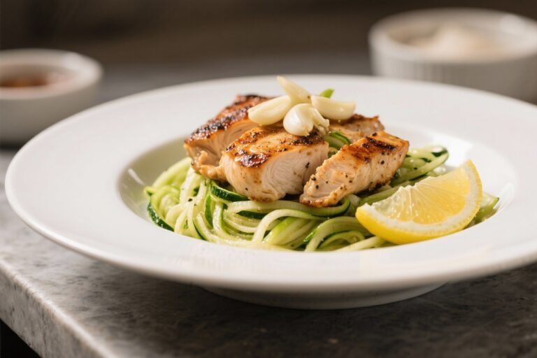 Garlic Lemon Zoodles With Grilled Chicken – Bright, Fresh, and Satisfying
