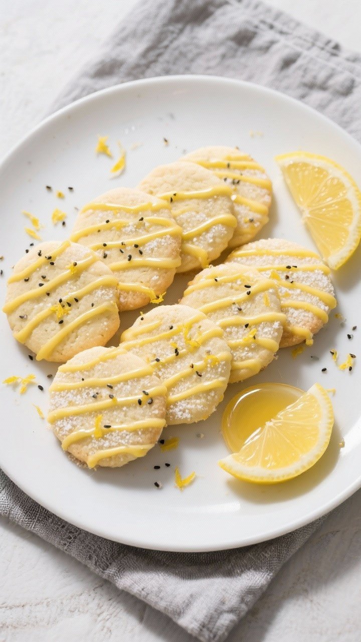 Tasty top view, final presentation: Overhead shot of a neatly arranged plate of keto lemon butter co