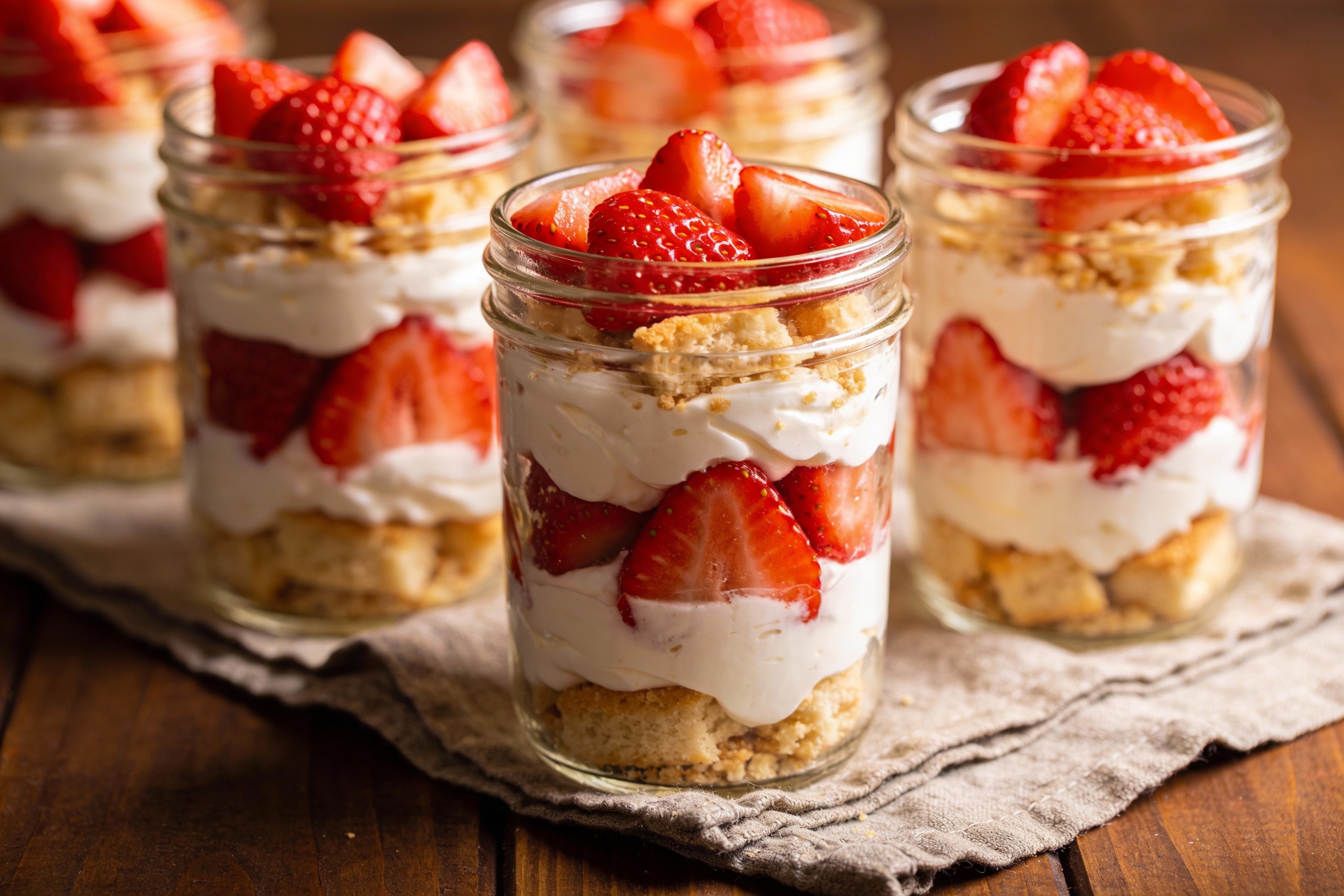 Keto Strawberry Shortcake Jars