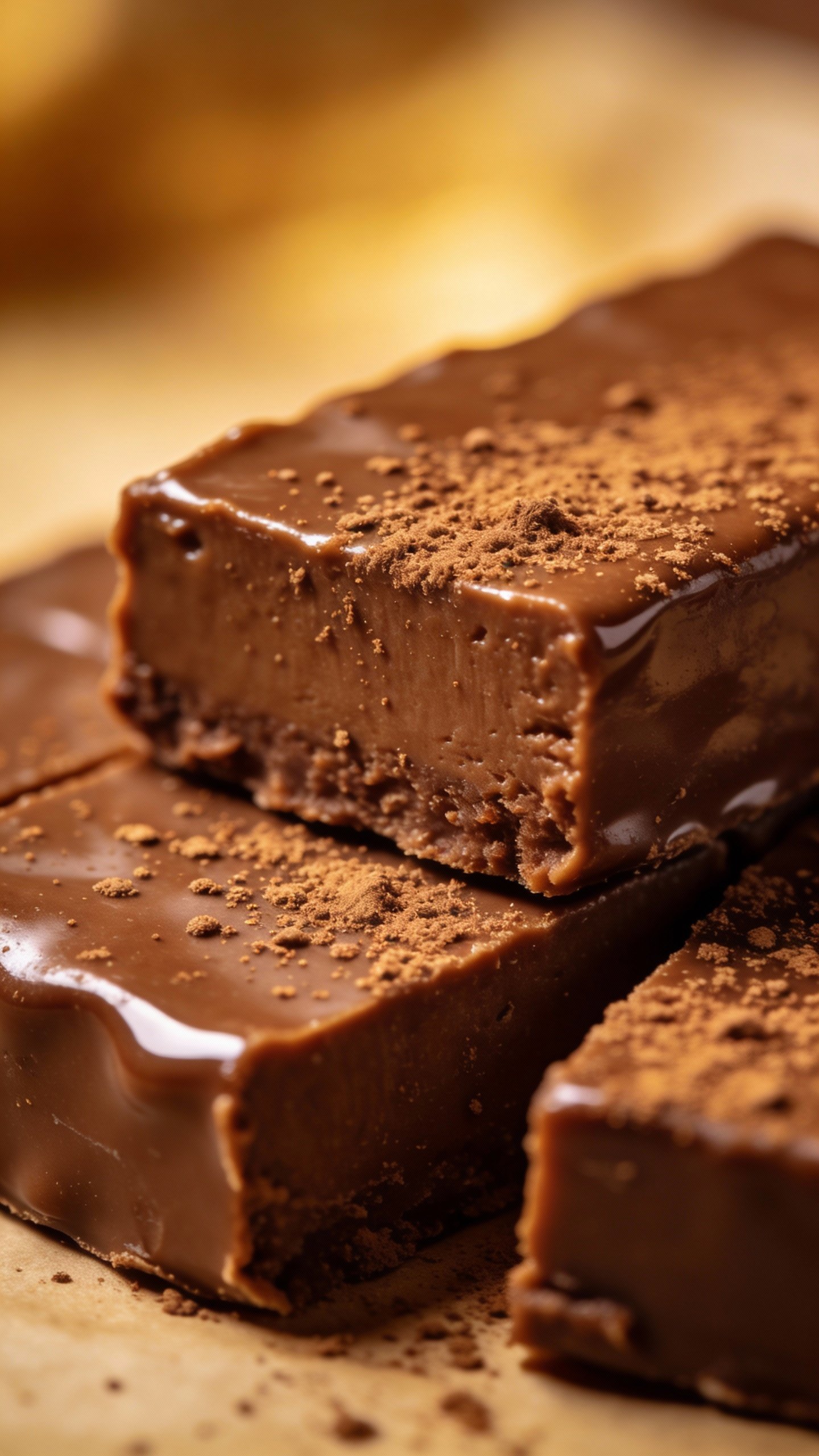 glossy keto mocha fudge slab with espresso dusting