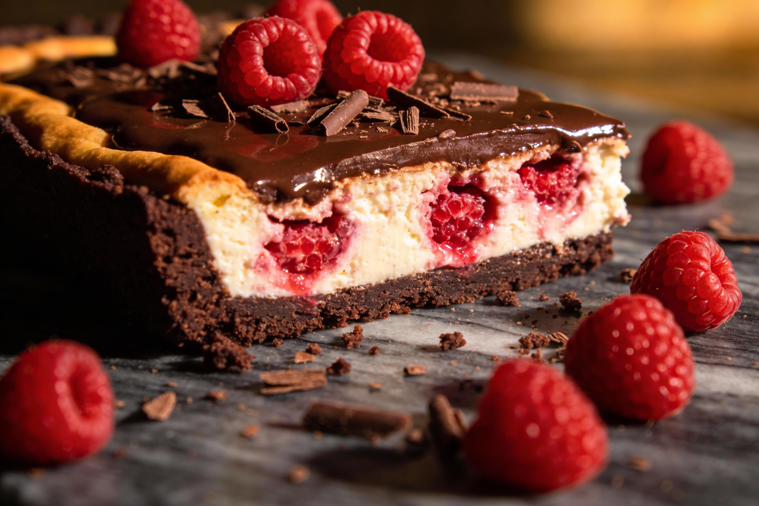 Keto Chocolate Raspberry Cheesecake Bars