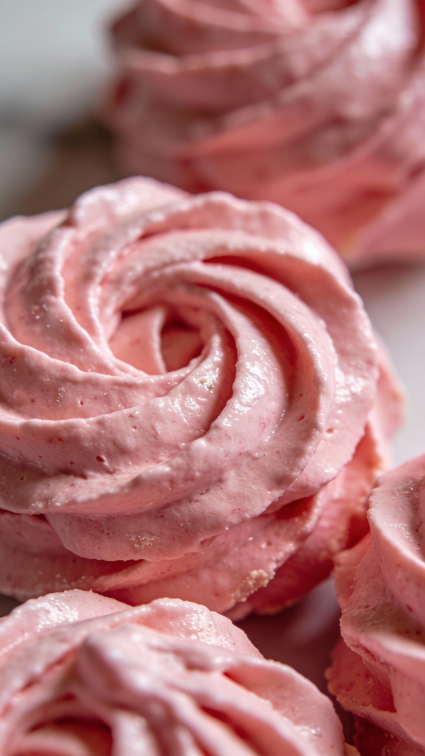 macro shot of pink keto fat bomb with swirl texture