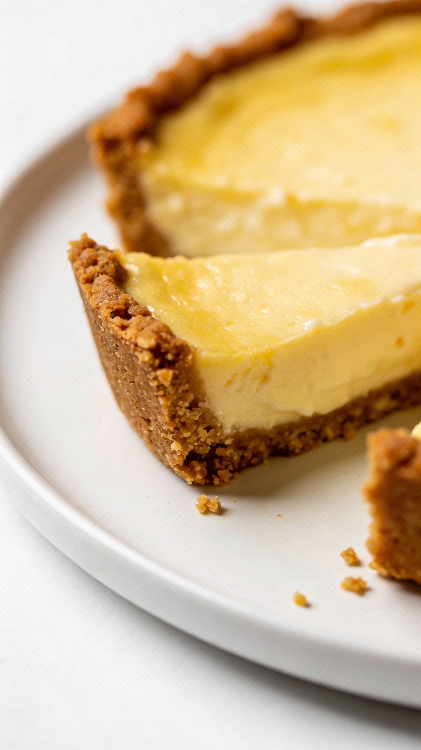 closeup keto lemon cream cheese bar on white plate