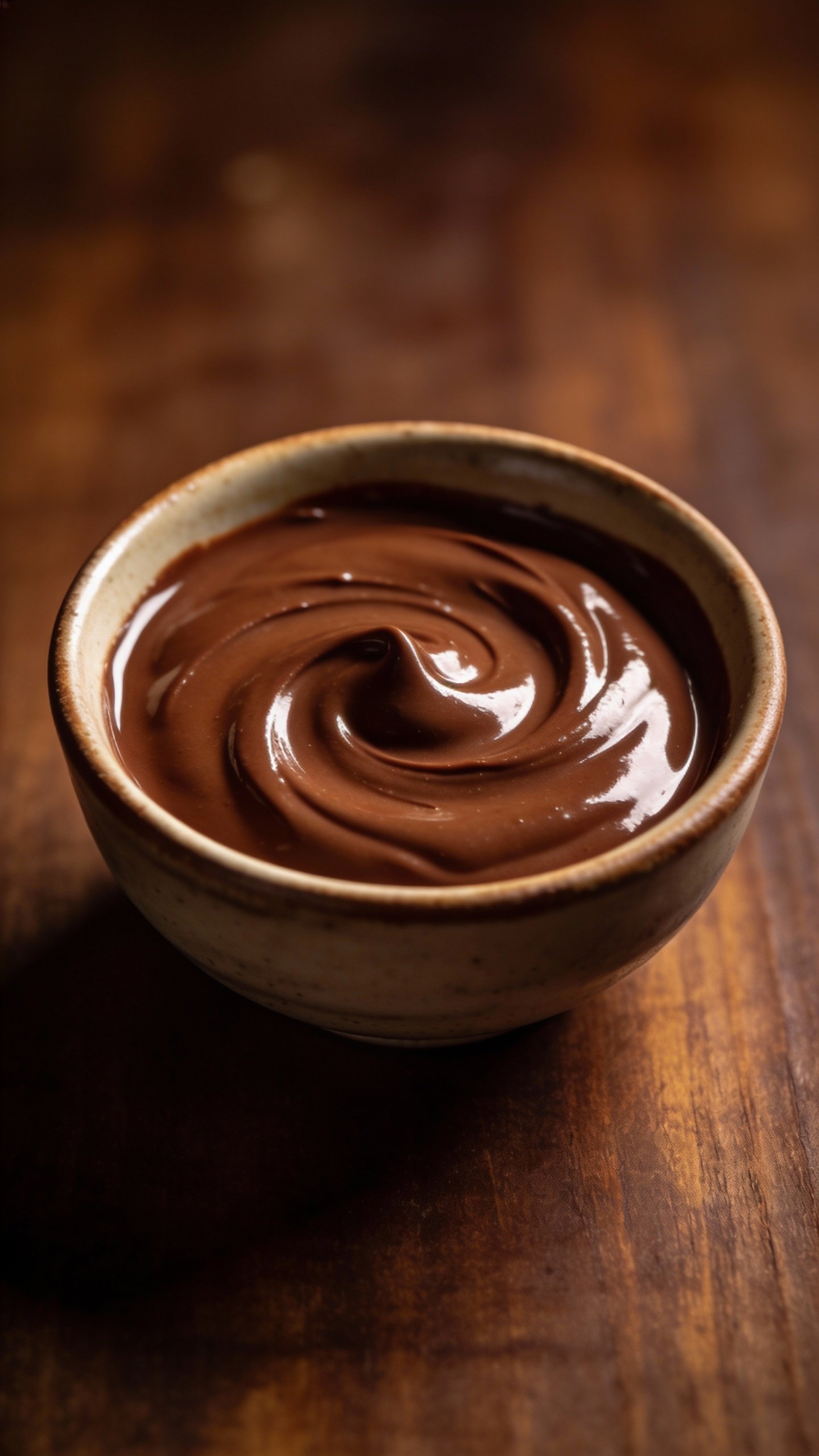 swirl of melted sugar-free chocolate in small bowl