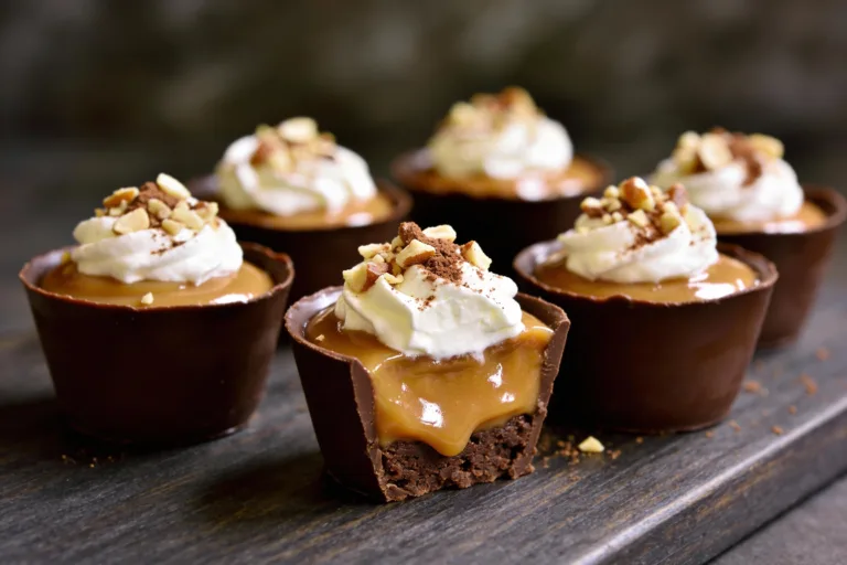 Keto Chocolate Caramel Dessert Cups