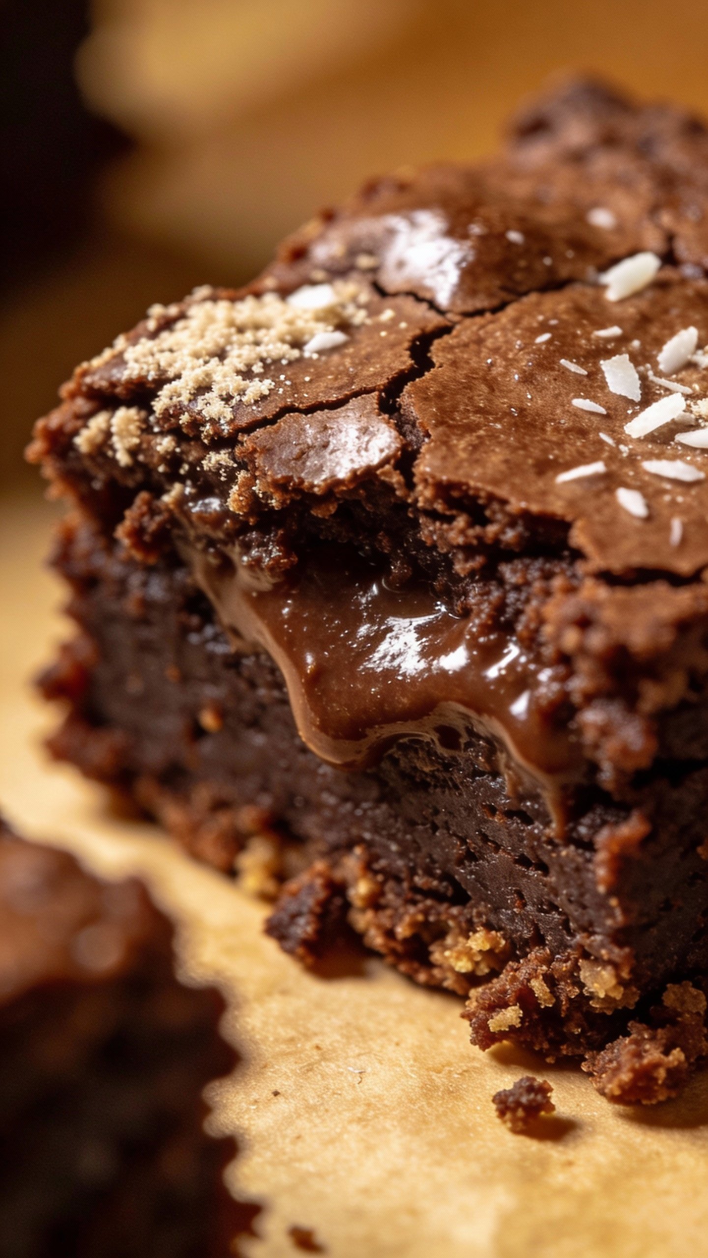 closeup of a single fudgy keto coconut flour brownie