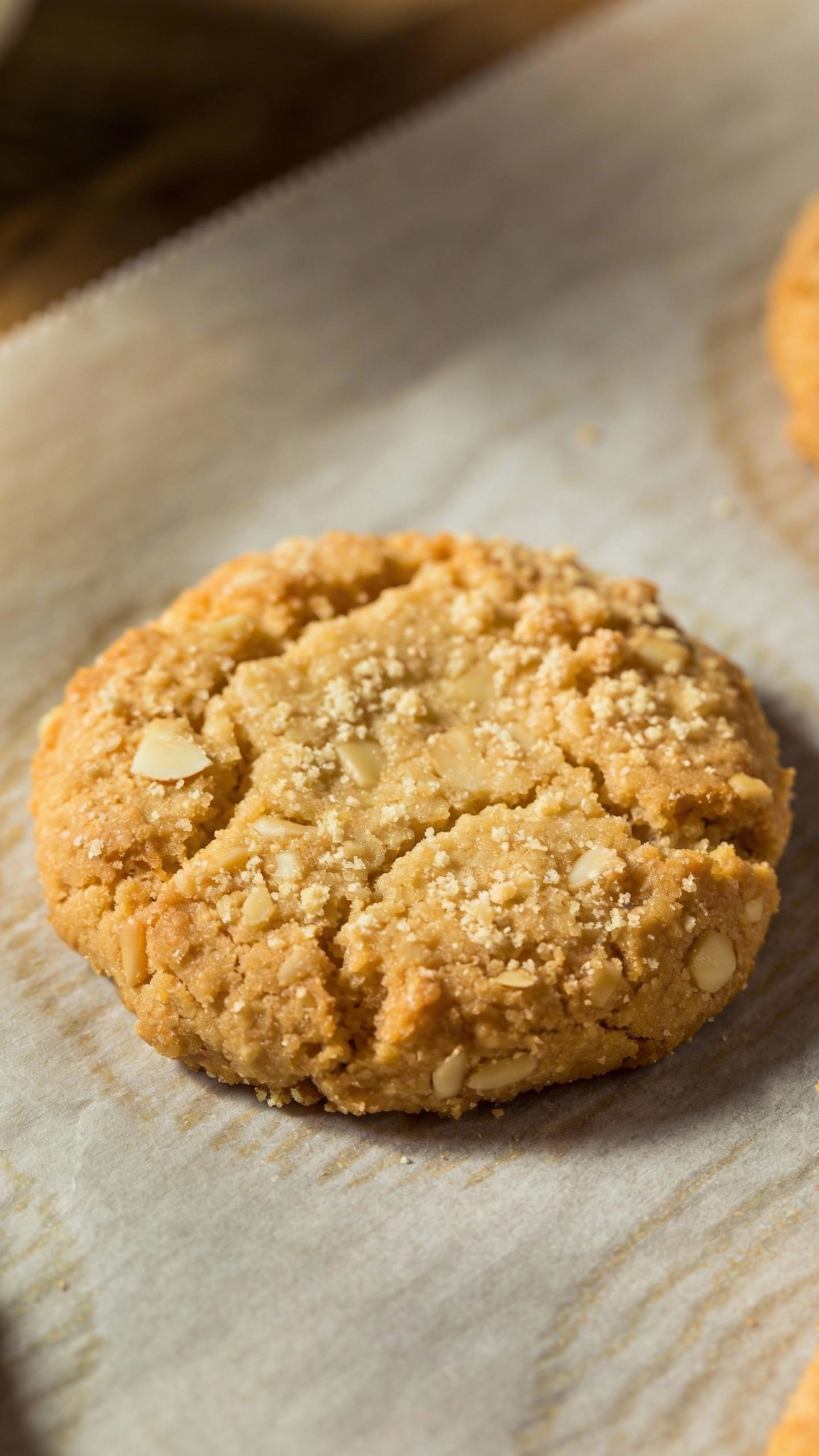 closeup keto almond flour shortbread cookie on parchment