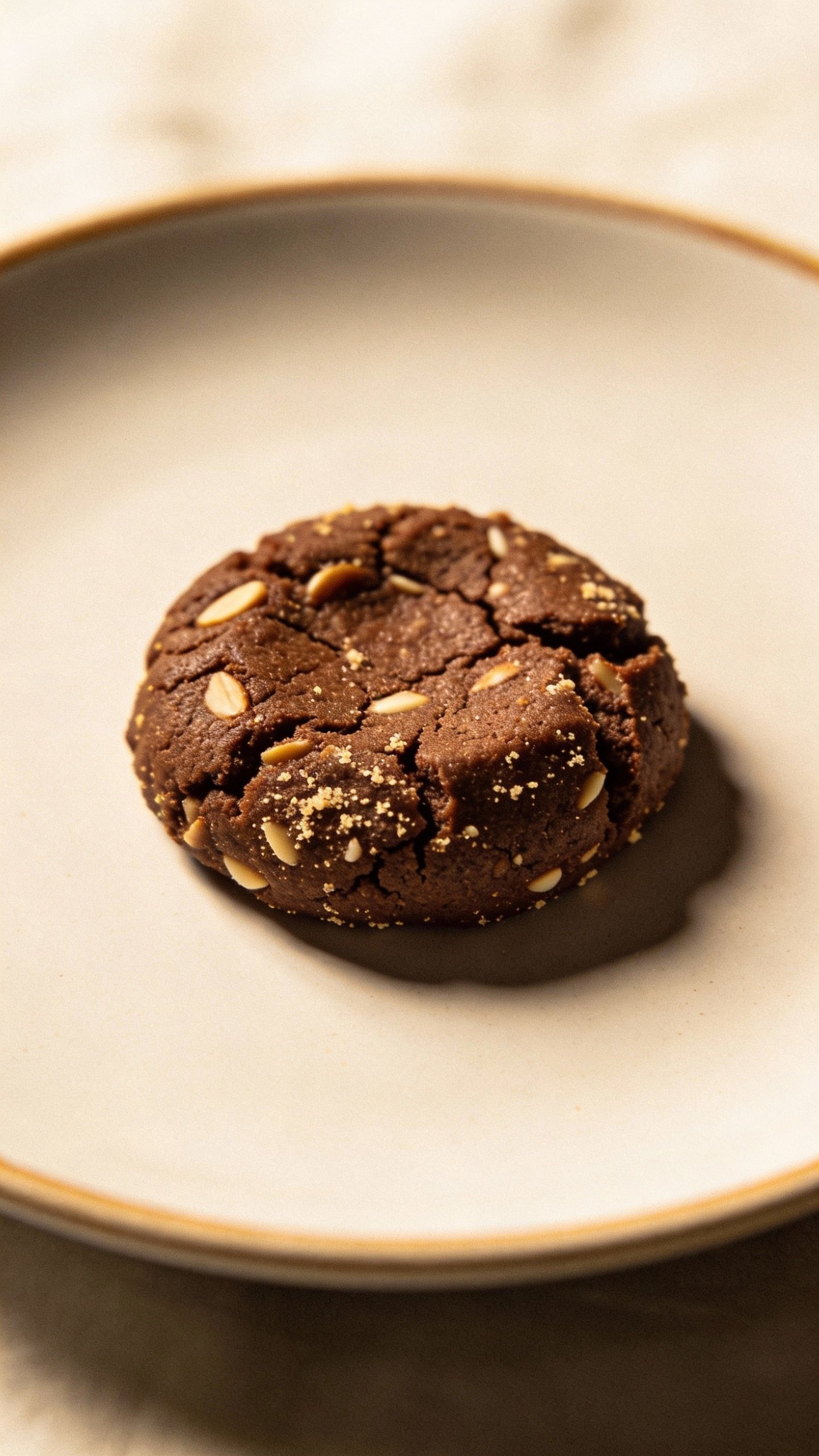 almond flour keto fudge cookie on white ceramic plate