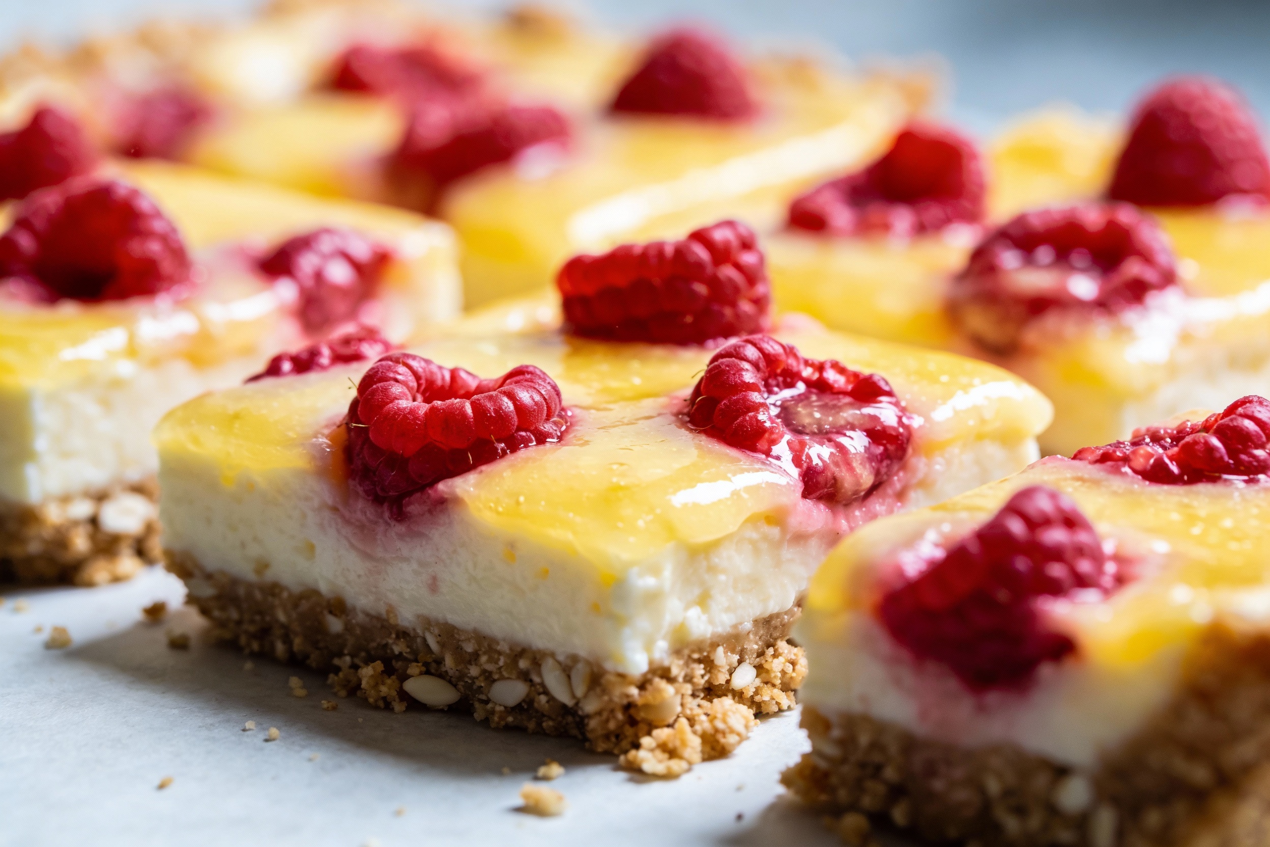 Keto Lemon Raspberry Cheesecake Bars