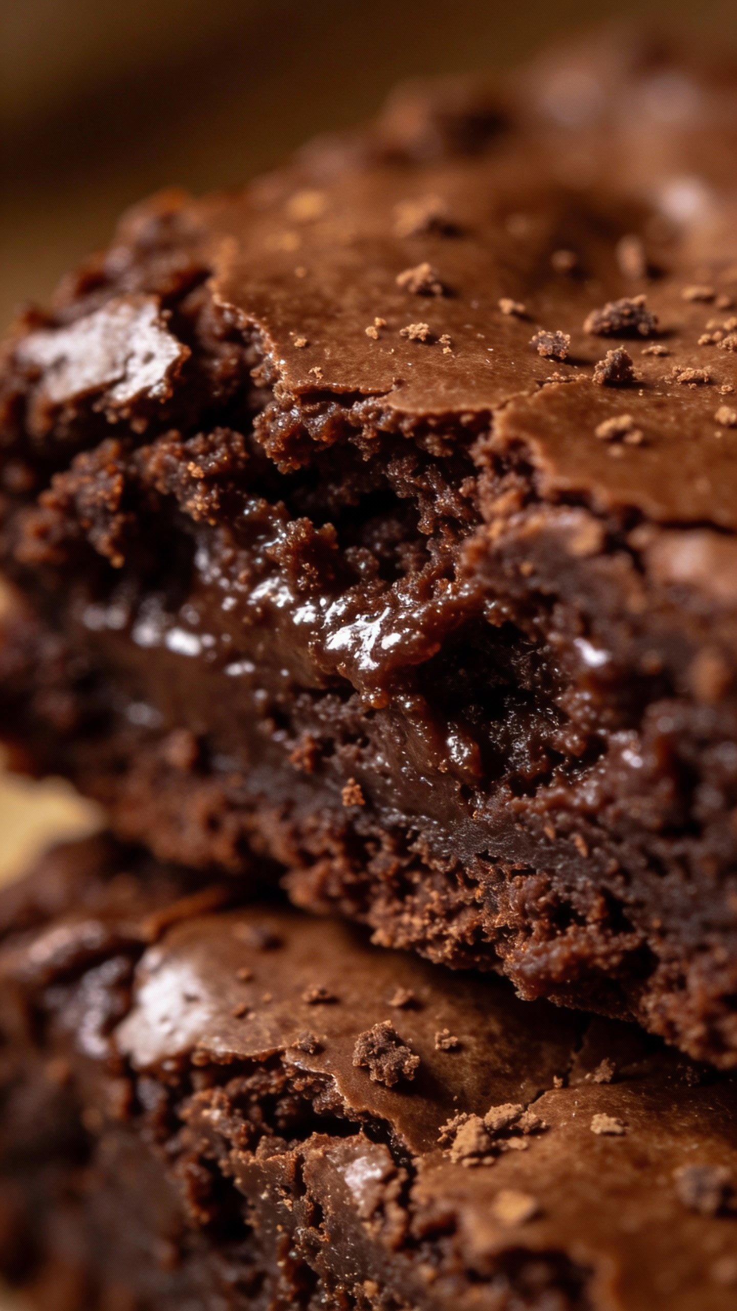 macro shot of fudgy keto brownie interior, glossy cocoa crumb