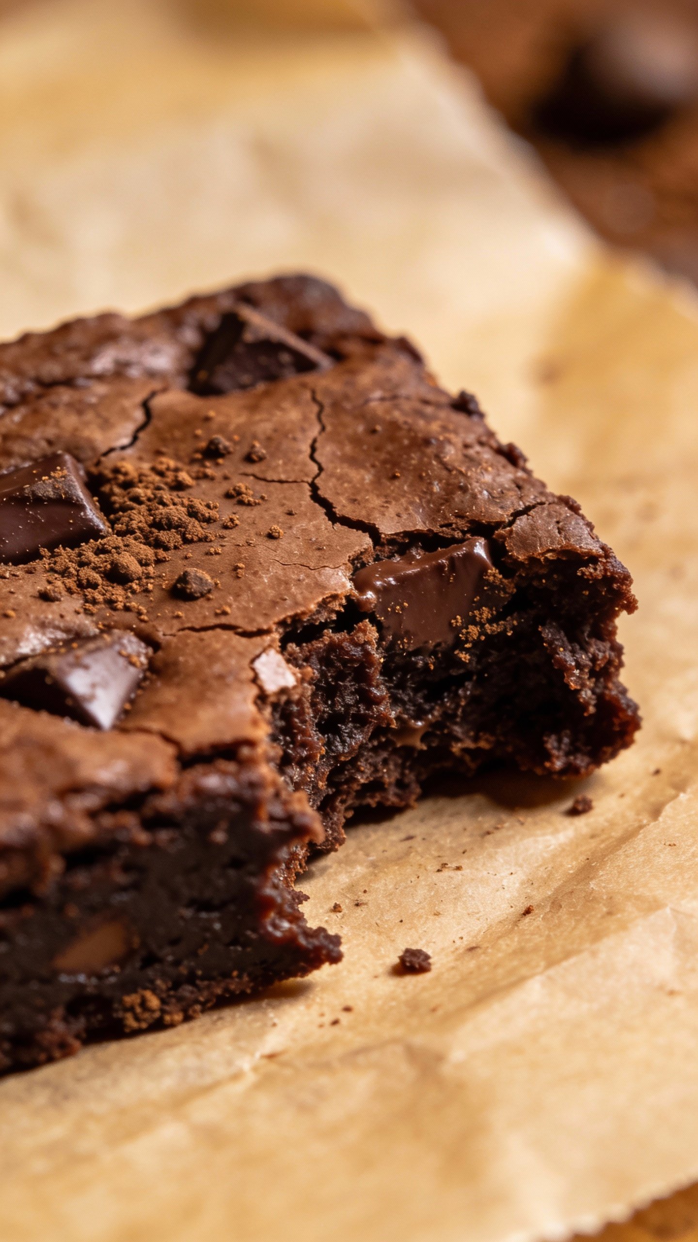 single bitten keto chocolate espresso brownie on parchment
