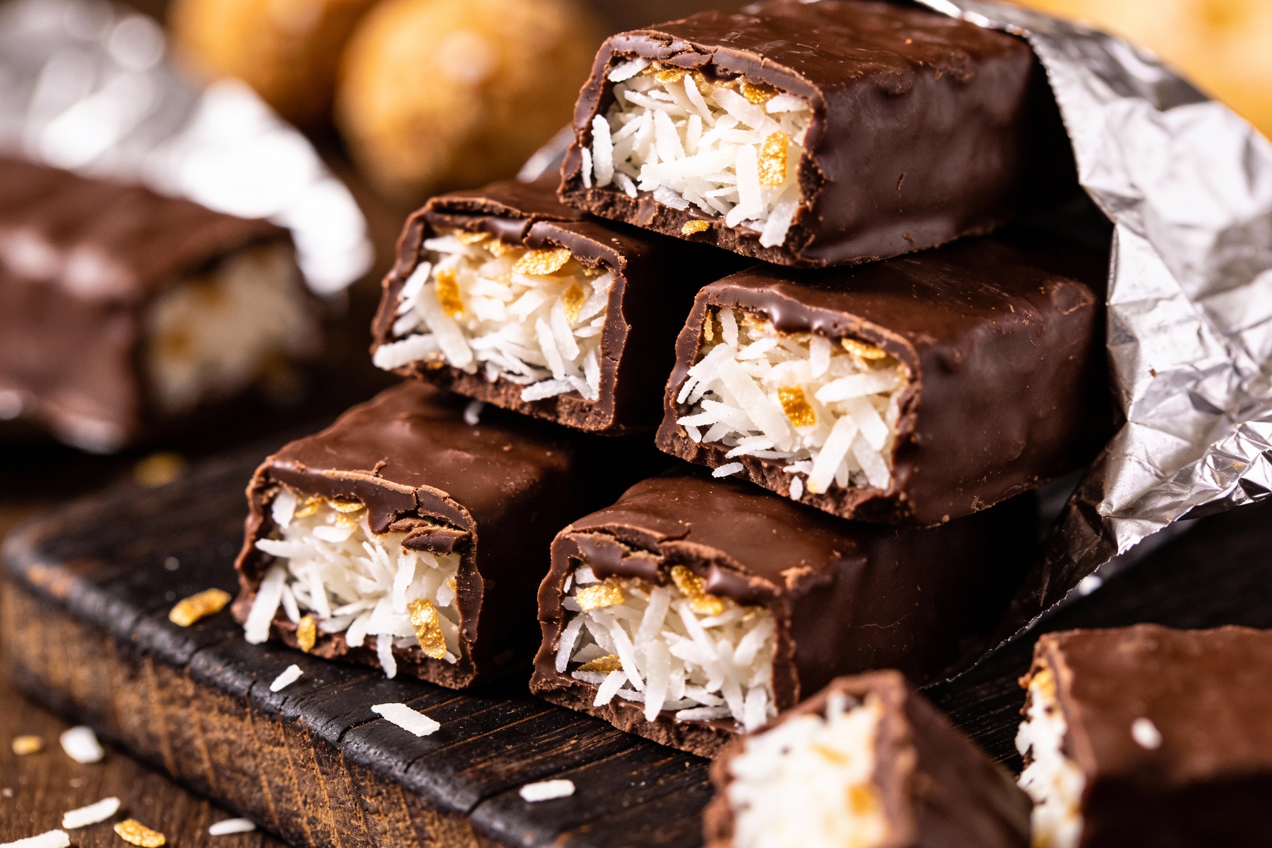 Keto Chocolate Coconut Truffle Bars