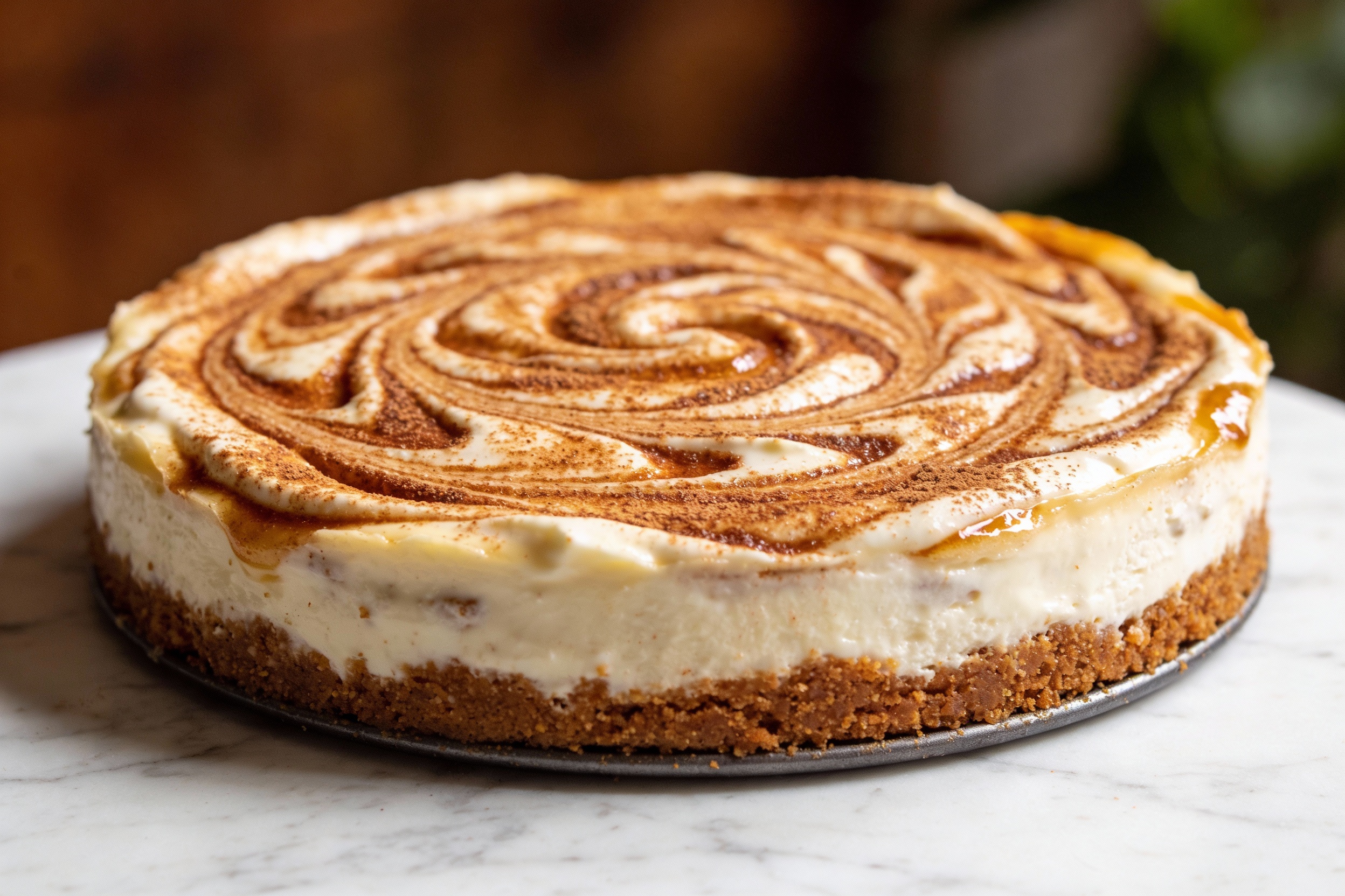 Keto Cinnamon Swirl Cheesecake
