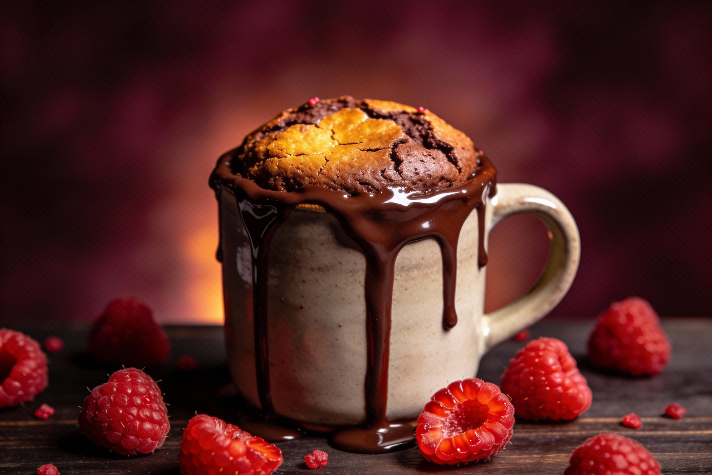 Keto Chocolate Raspberry Mug Cake