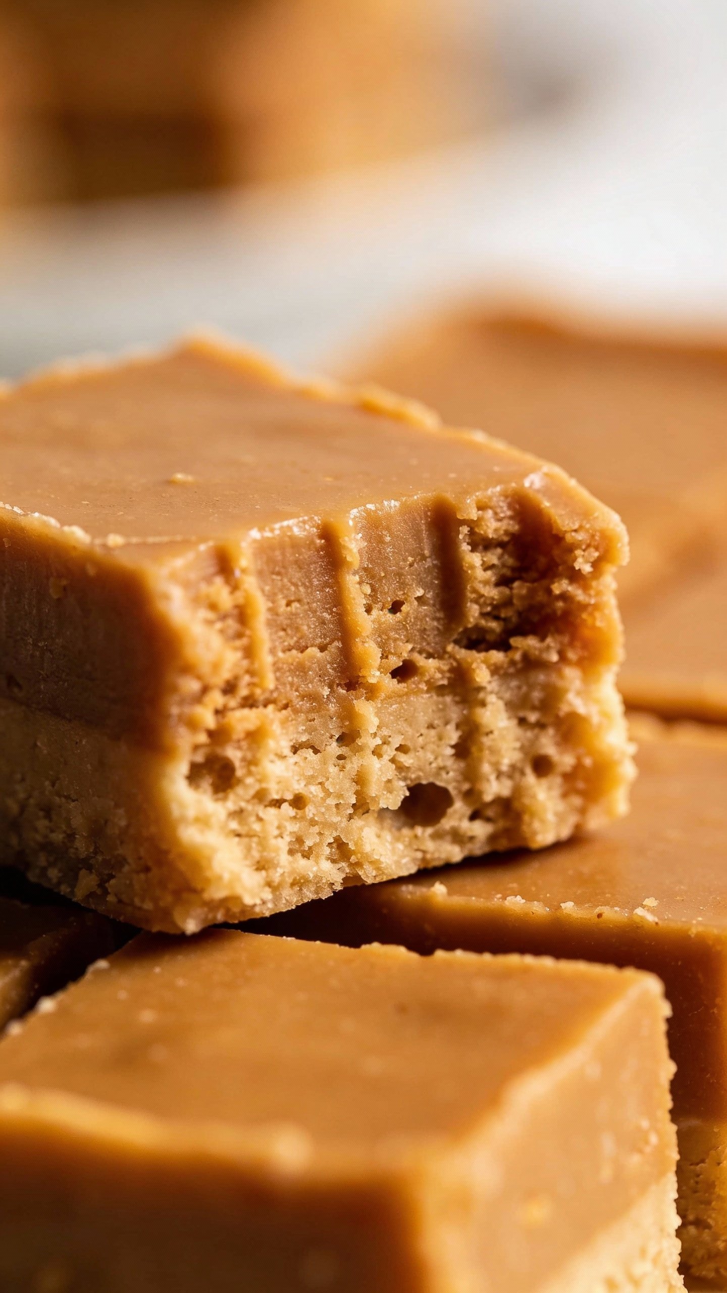 macro shot of sliced keto fudge bar showing dense texture