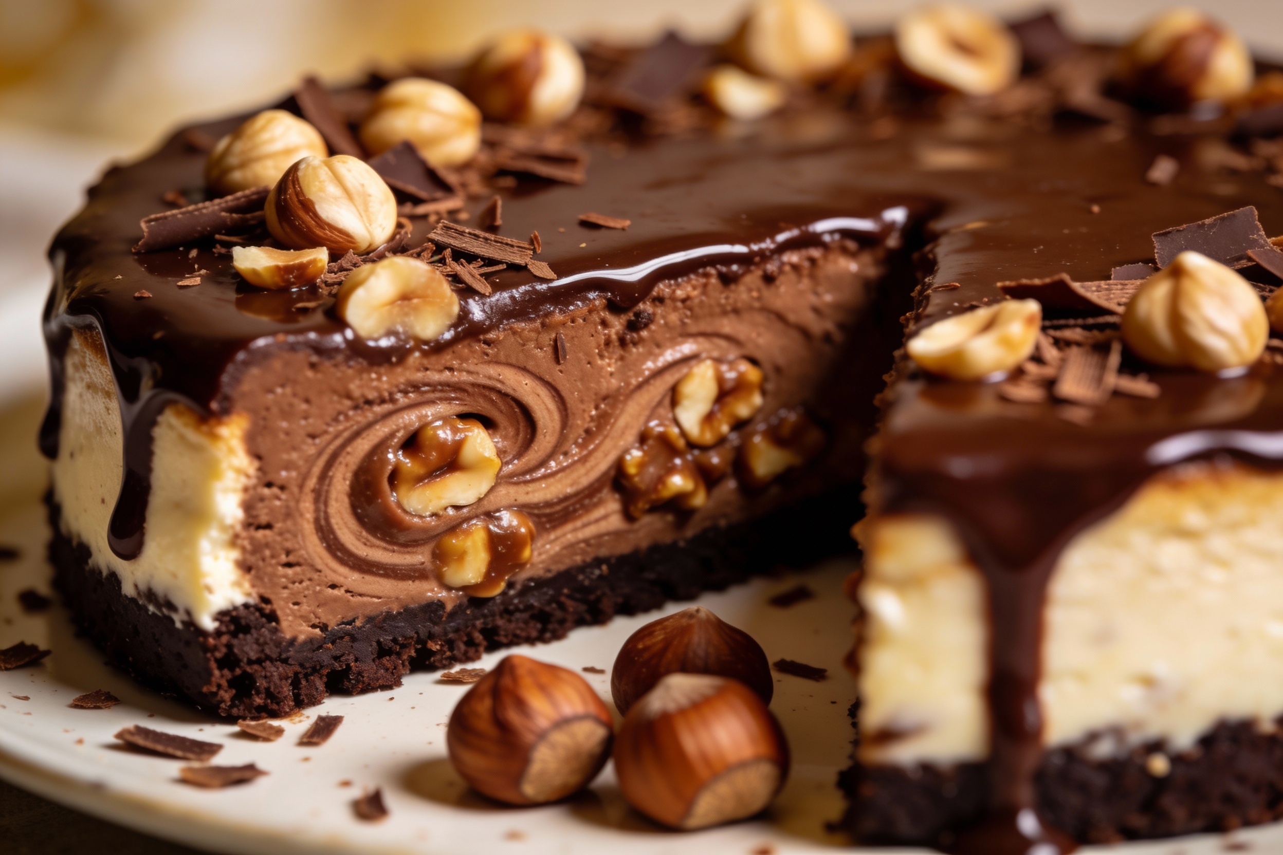 Keto Chocolate Hazelnut Cheesecake