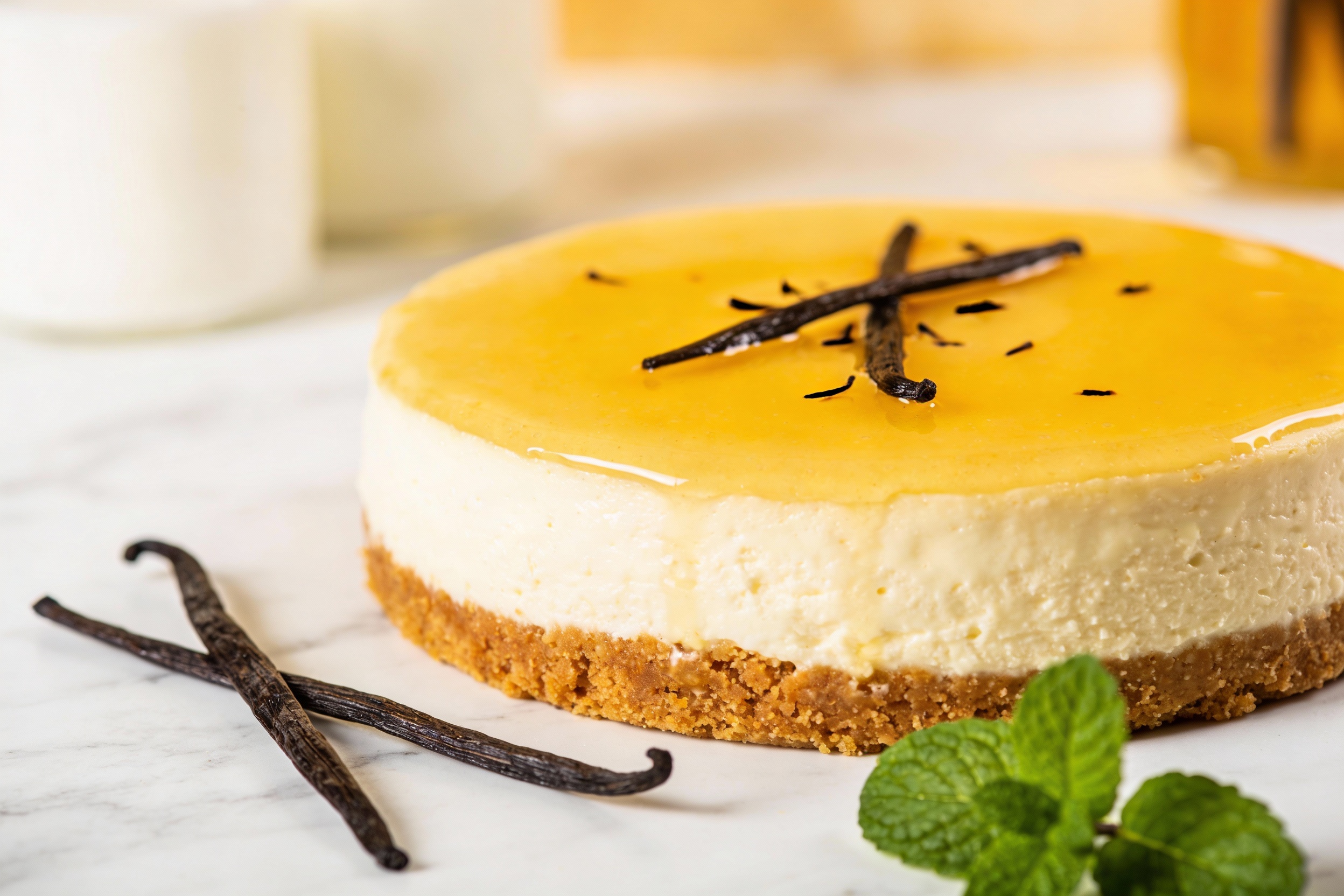 Keto Vanilla Custard Cheesecake