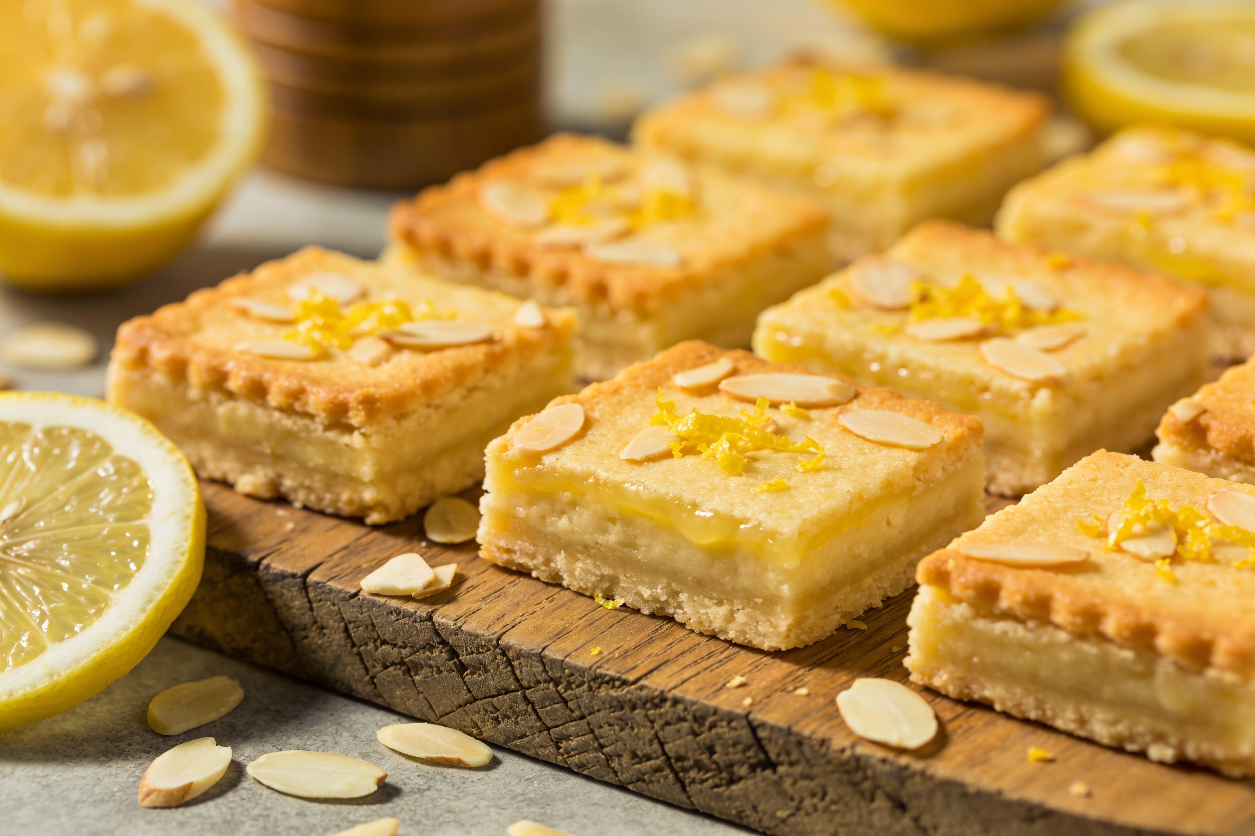Keto Lemon Almond Shortbread Bars