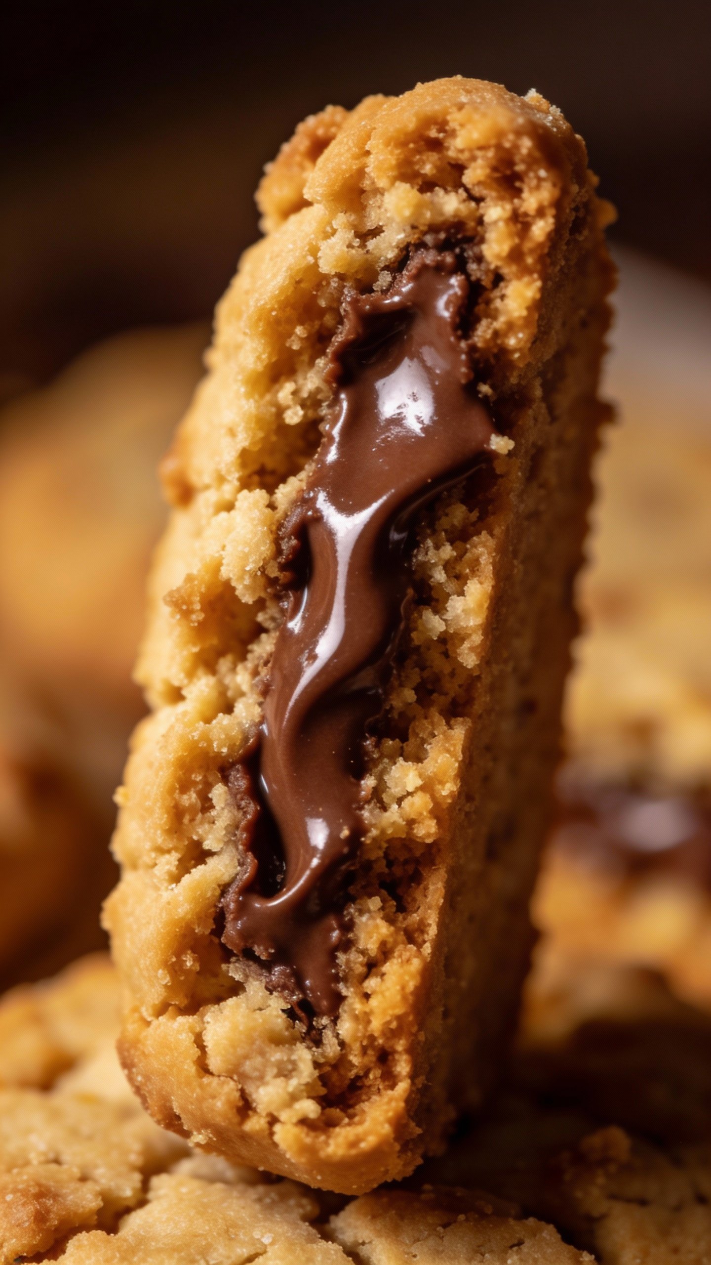 single sliced keto cookie bar with gooey chocolate center