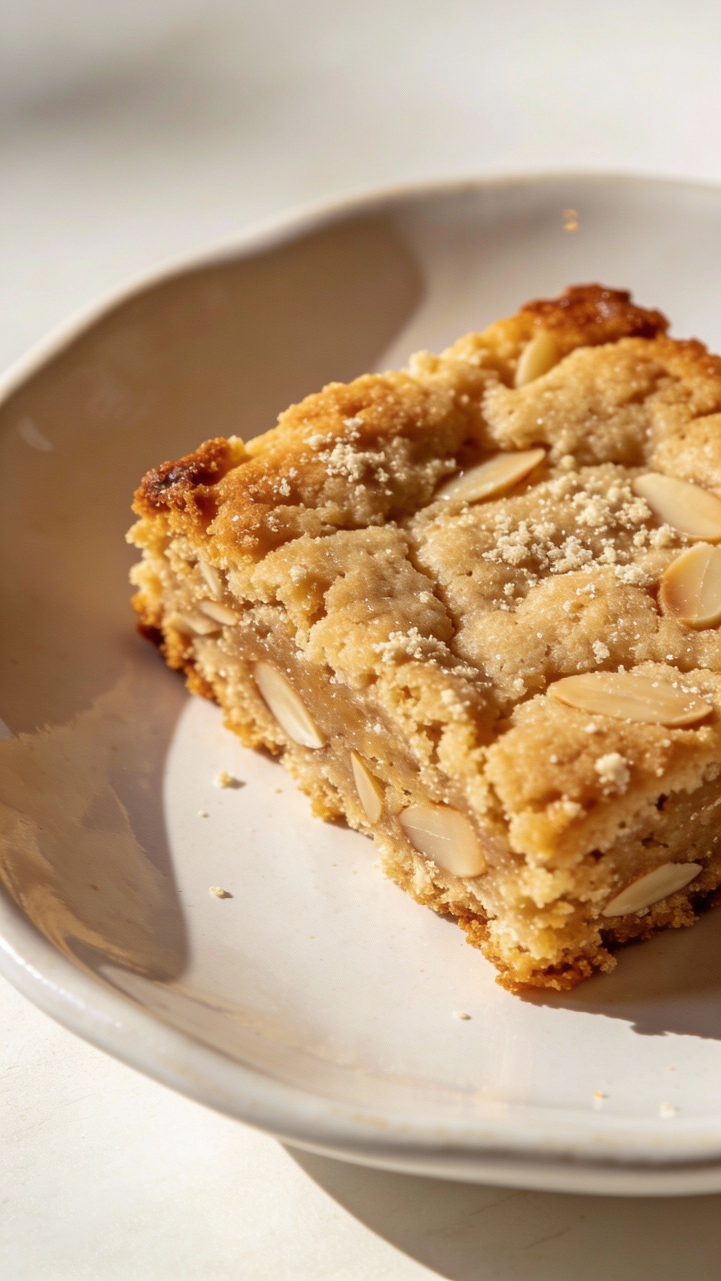 almond flour keto cookie bar on white ceramic plate