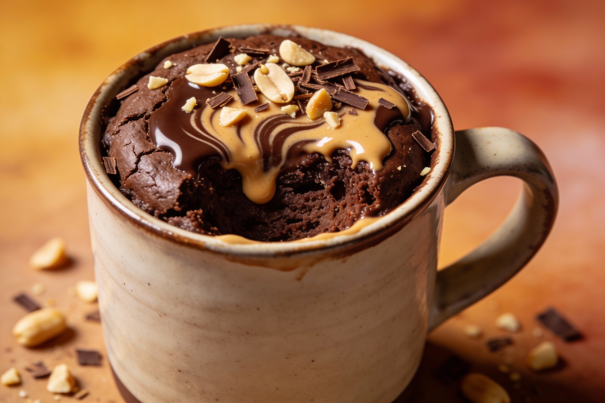Keto Chocolate Peanut Butter Mug Cake