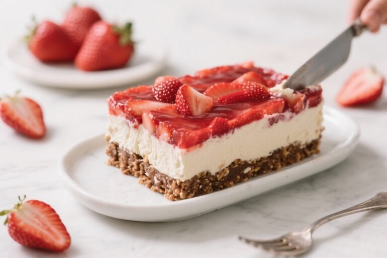 No-Bake Keto Strawberry Icebox Dessert – Creamy, Fresh, and Low-Carb