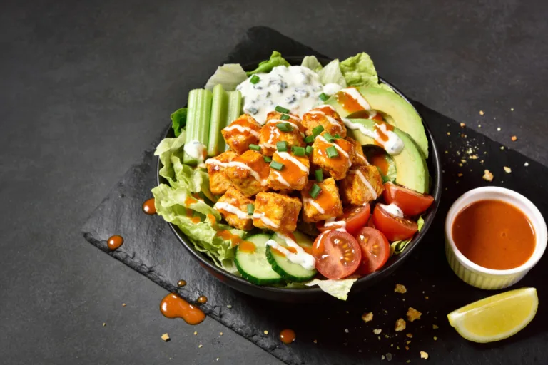 Spicy Buffalo Keto Salad Bowl That Eats Like Wings