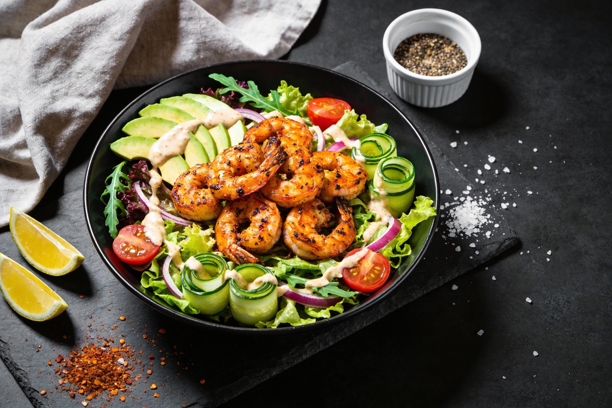 Spicy Cajun Shrimp Keto Salad That Slaps in 20 Minutes