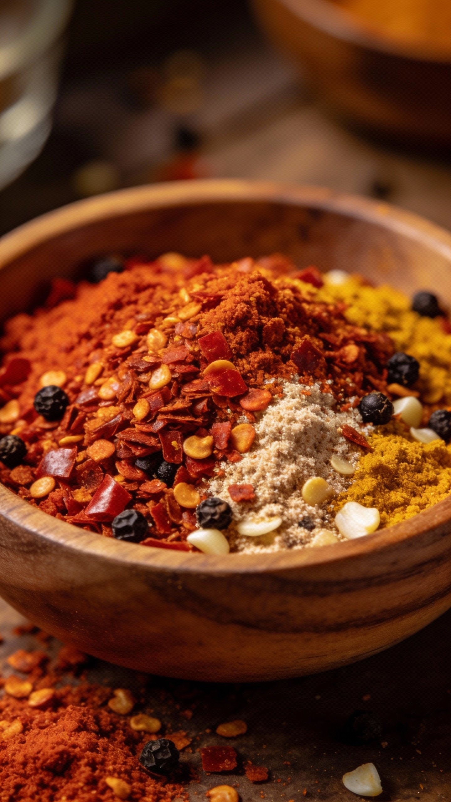 bowl of homemade Cajun seasoning blend, macro spices visible