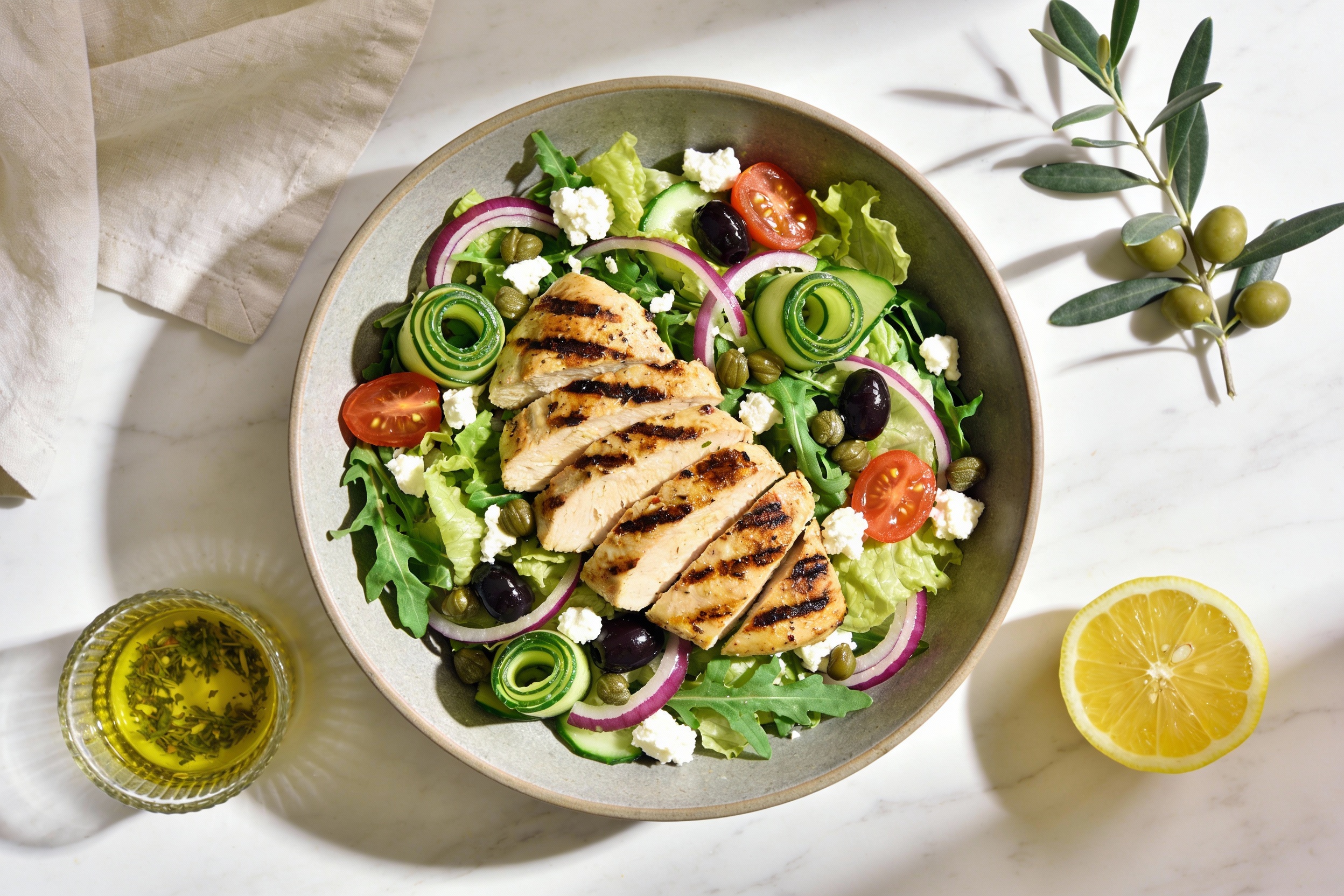 Mediterranean Chicken Keto Salad That Slaps