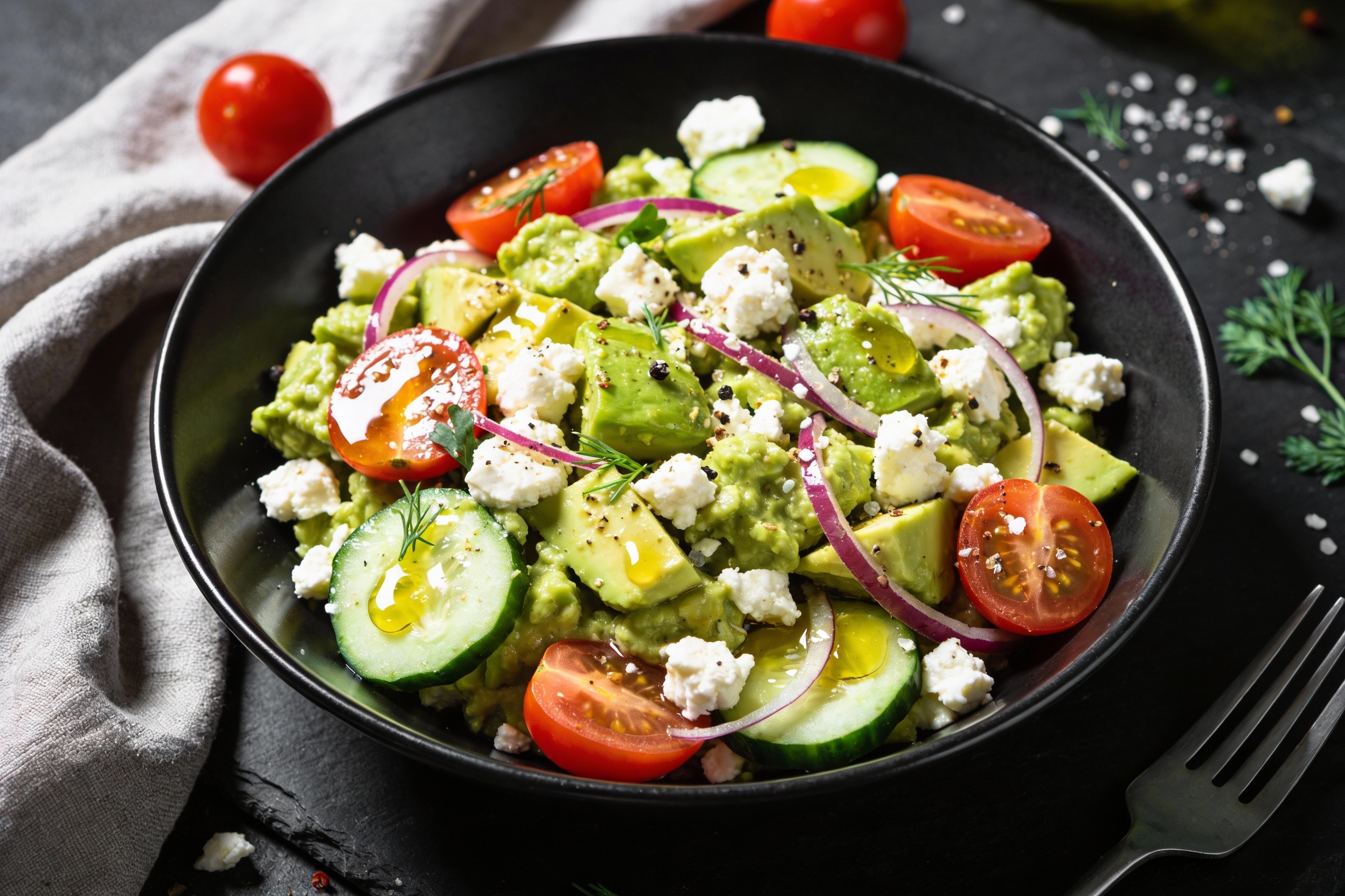 Avocado Feta Keto Salad That Actually Keeps You Full