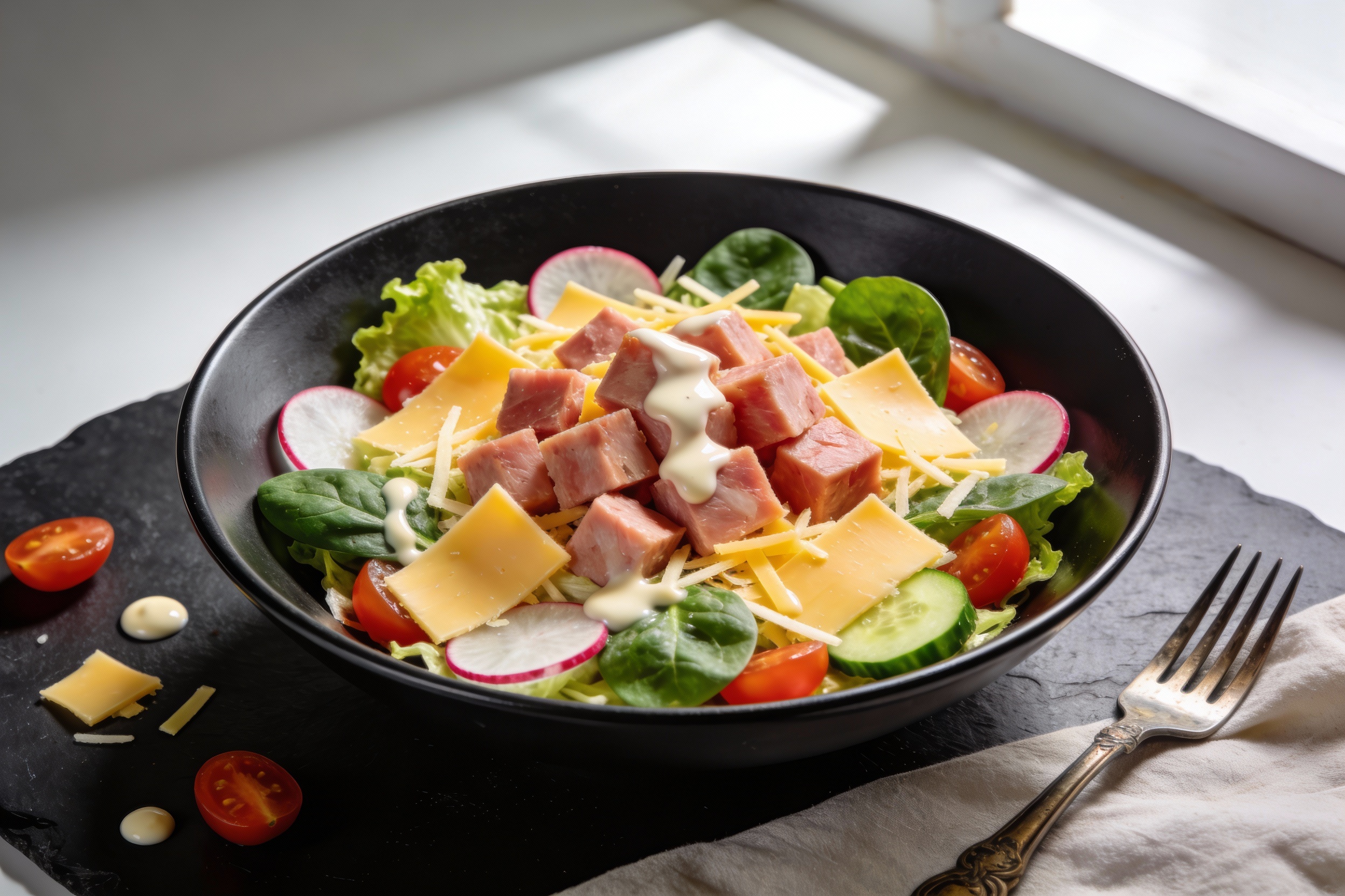 Classic Keto Ham & Cheese Salad That Fills You Up Fast
