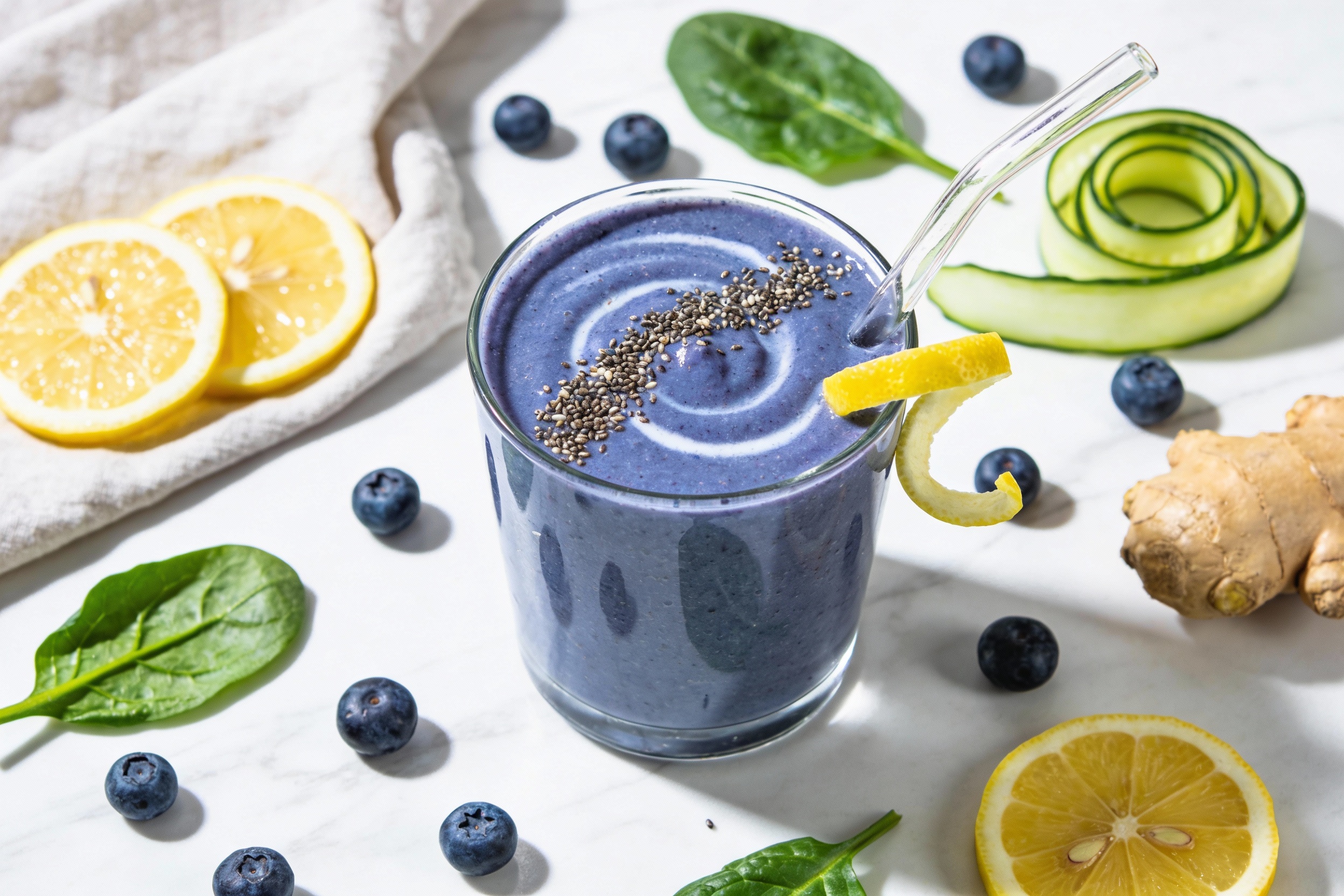 Lemon Blueberry Cleanse Smoothie That Wakes You Up
