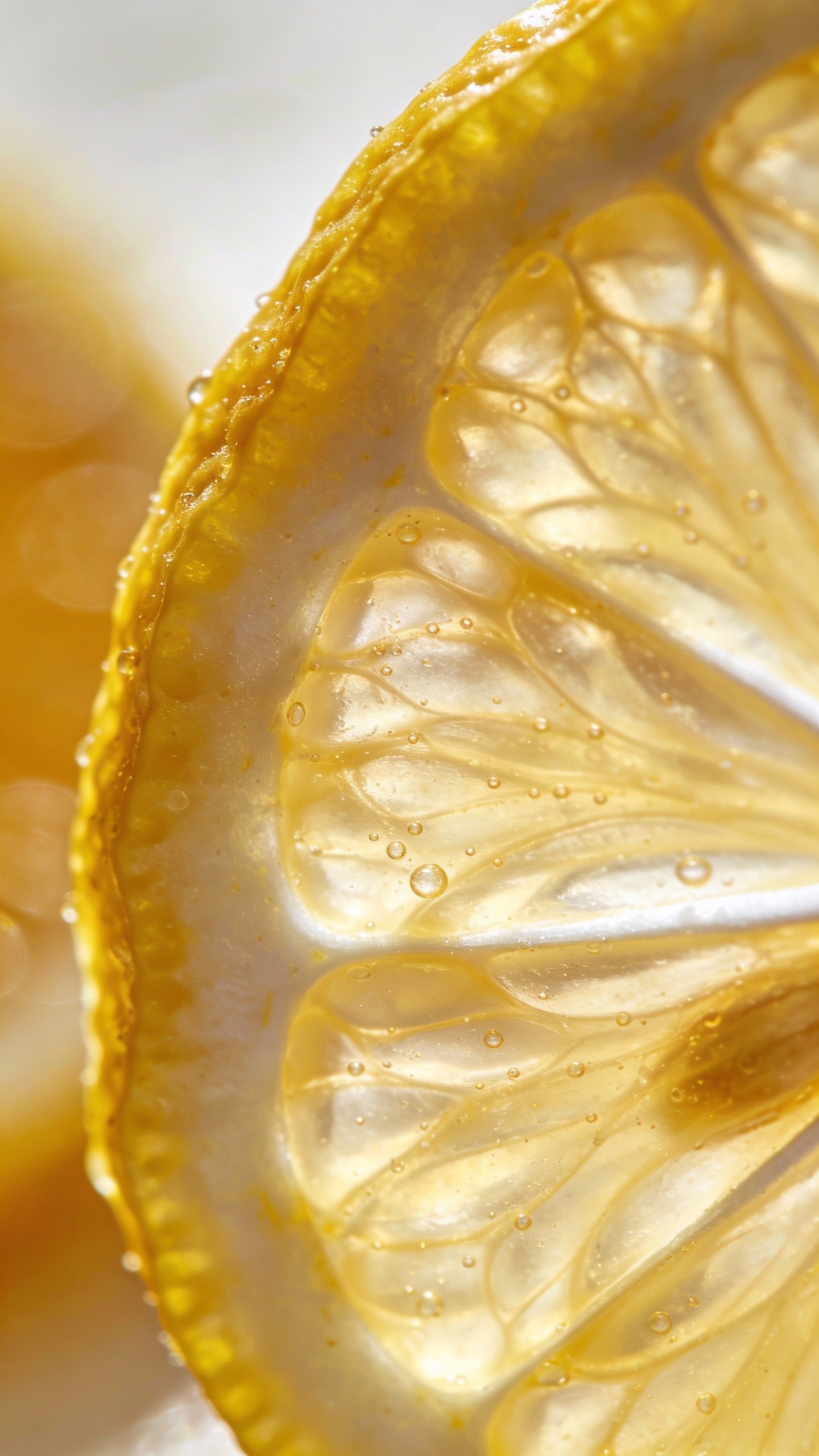 macro shot of sliced lemon with visible zest texture