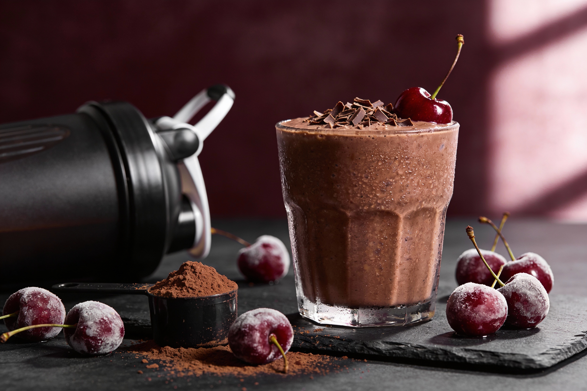 Chocolate Cherry Protein Smoothie That Tastes Like Dessert