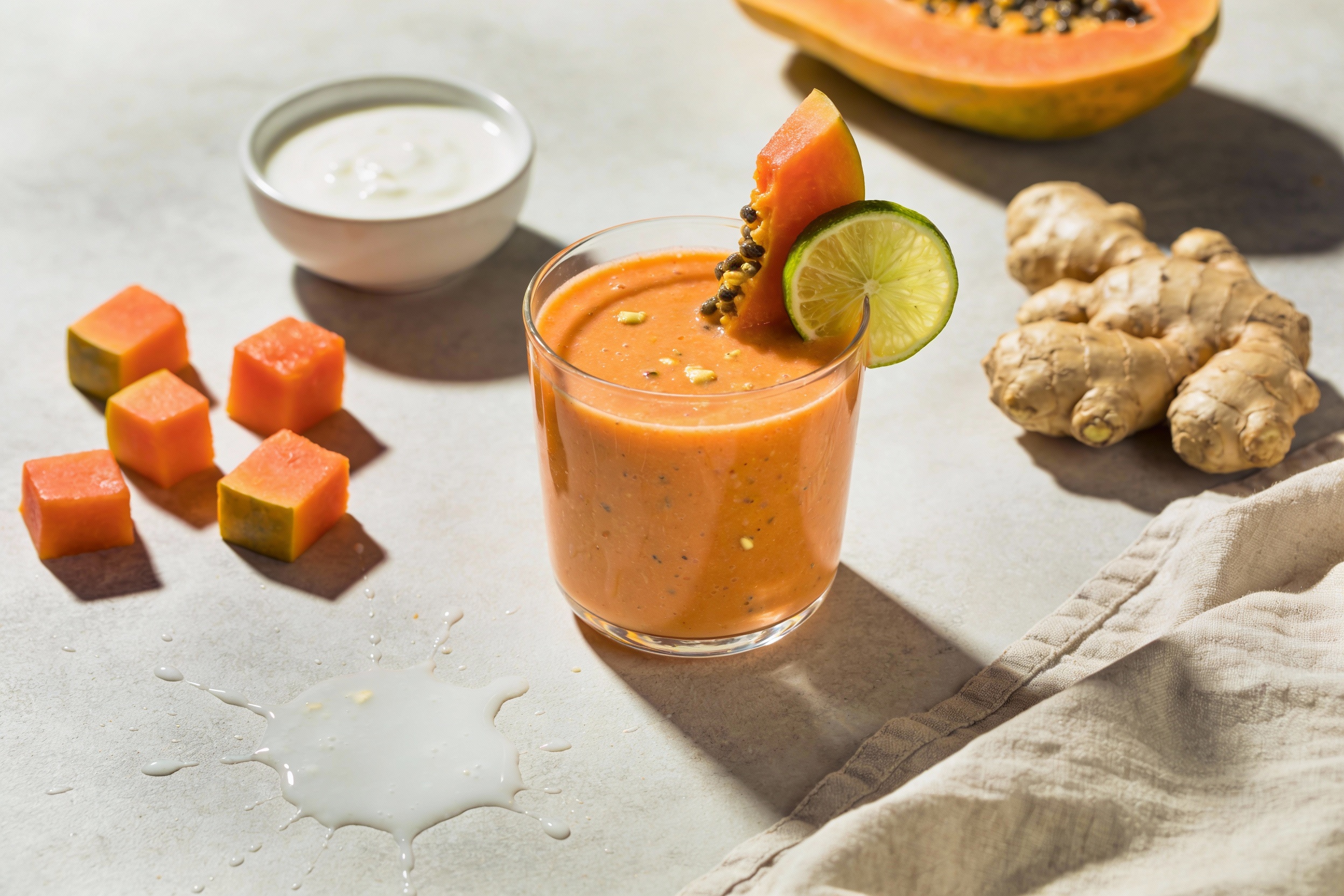 Papaya Ginger Digestive Smoothie That Beats Bloat Fast