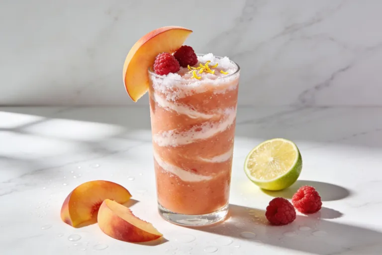 Peach Raspberry Refresher Smoothie That Tastes Like Summer