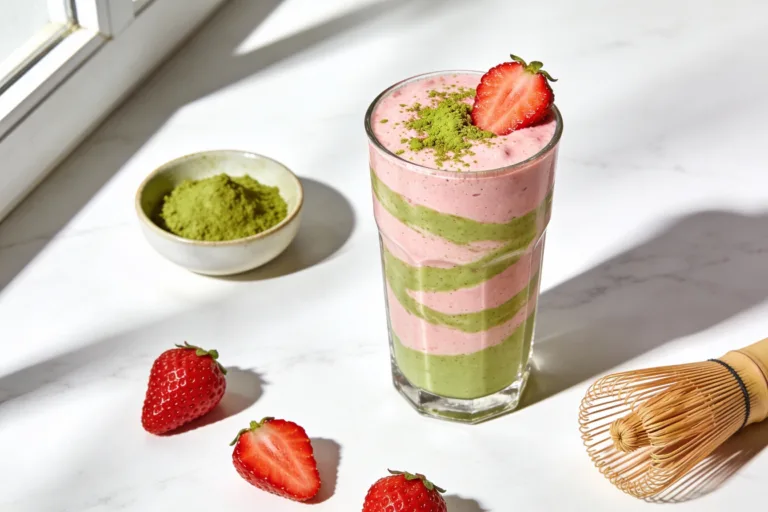 Strawberry Matcha Energy Smoothie That Actually Powers You