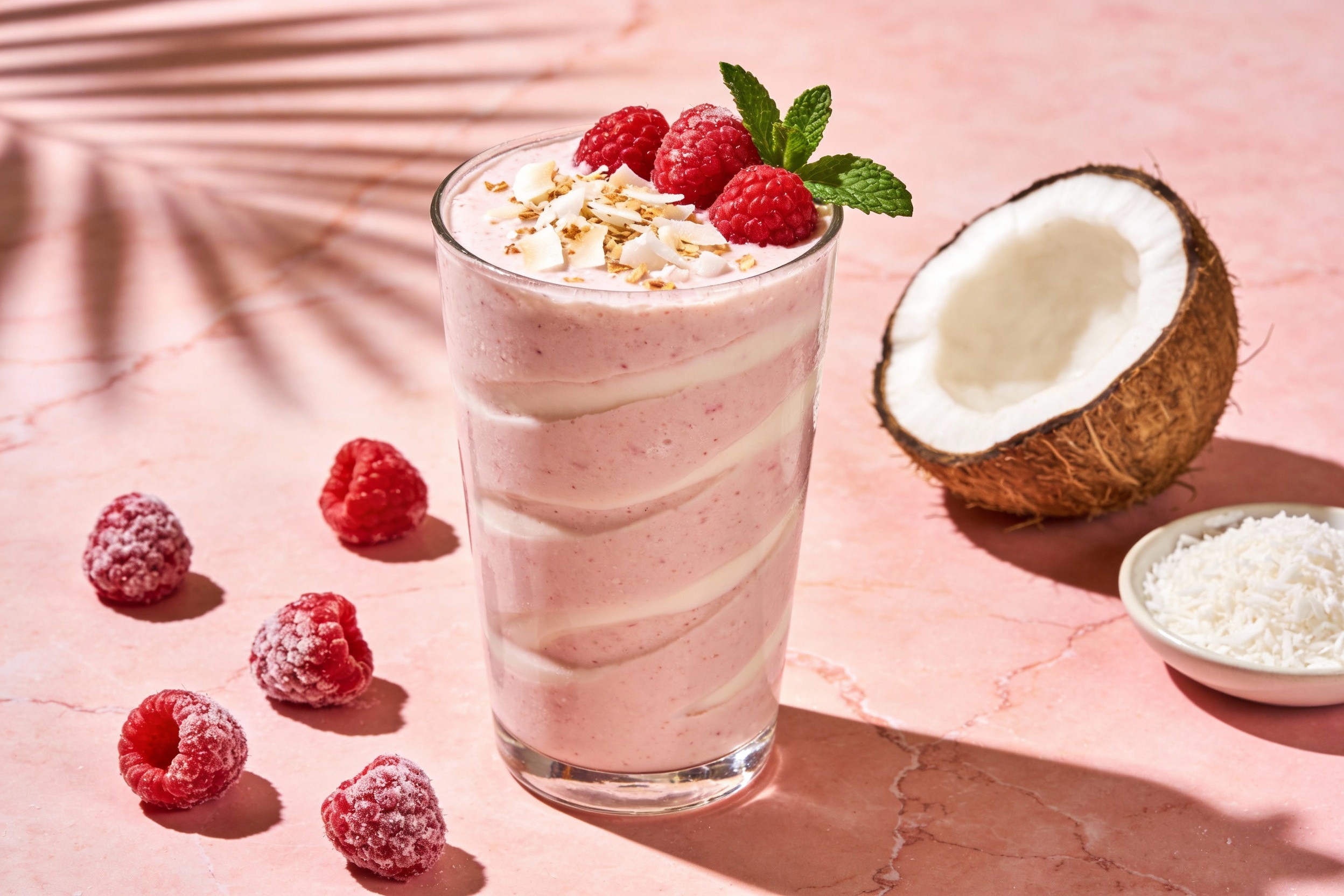 Raspberry Coconut Cream Smoothie That Tastes Like Vacation