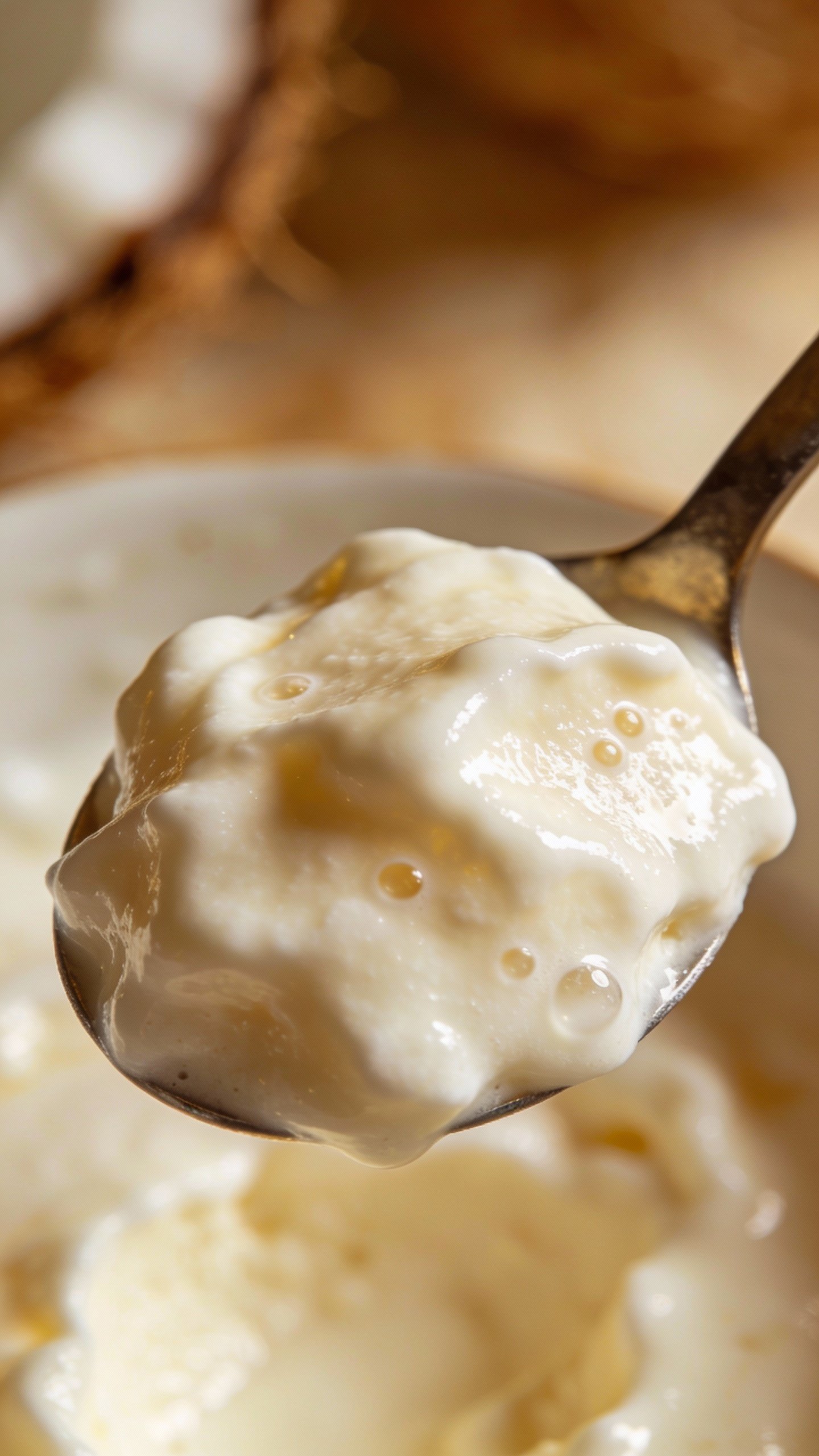 spoonful of thick coconut cream, soft natural light