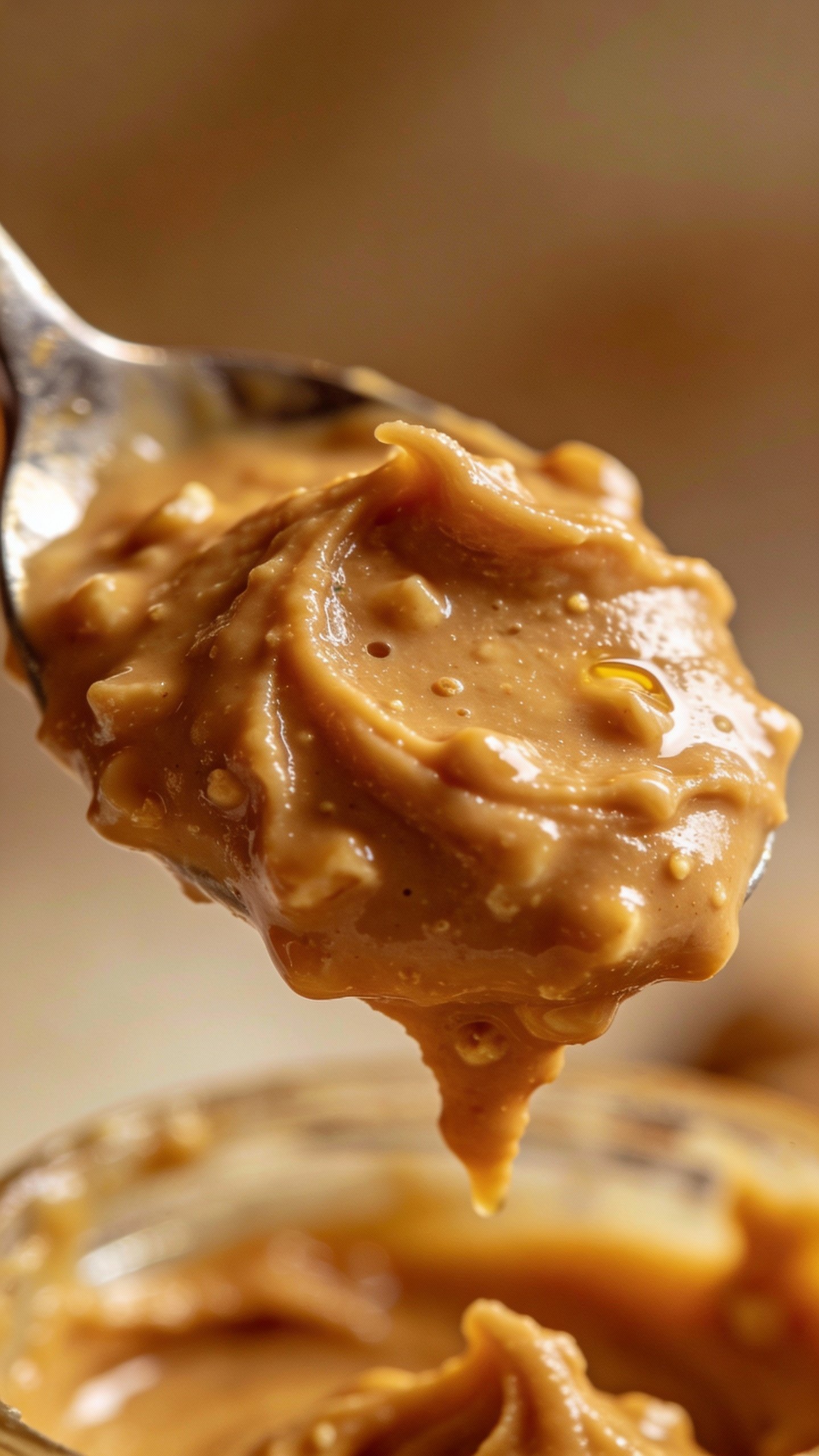 spoonful of creamy peanut butter, macro detail, studio lighting