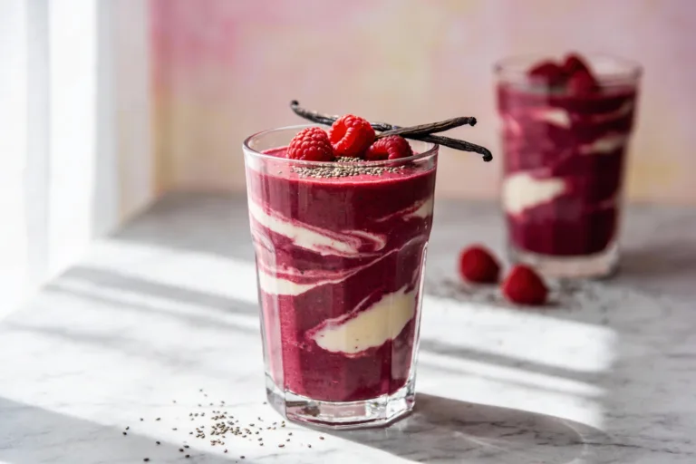 Raspberry Vanilla Glow Smoothie That Tastes Like Dessert
