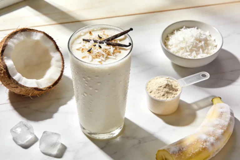Vanilla Coconut Protein Smoothie That Tastes Like Vacation
