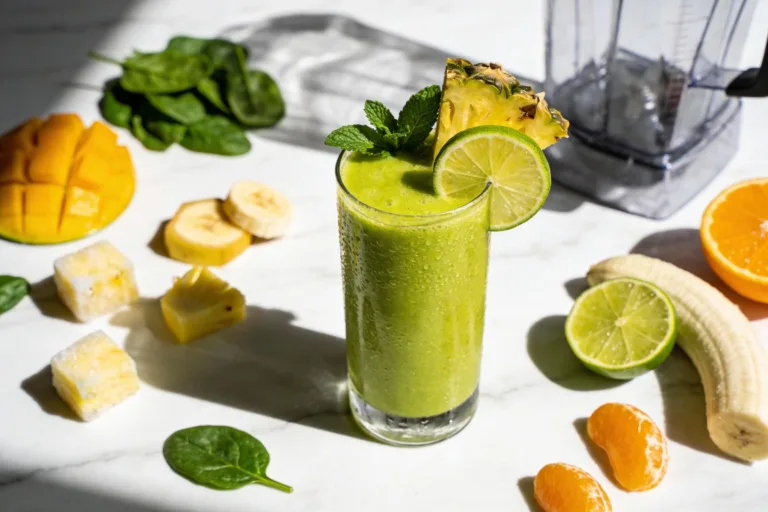 Tropical Citrus Green Smoothie That Tastes Like Vacation