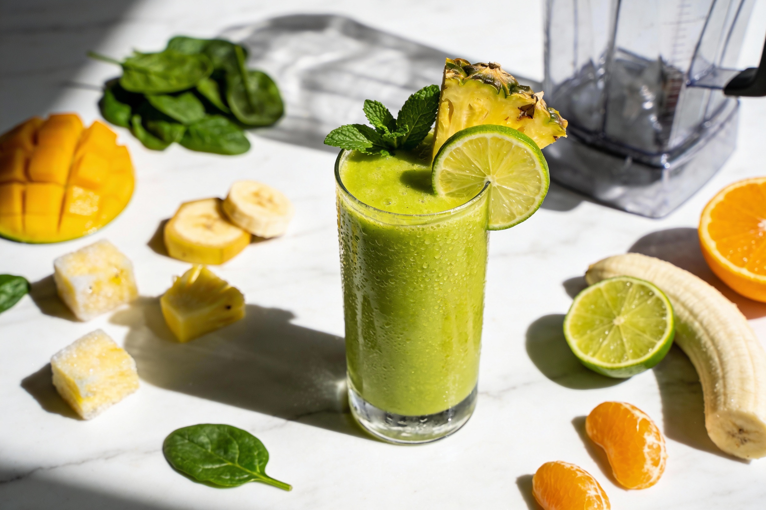 Tropical Citrus Green Smoothie That Tastes Like Vacation